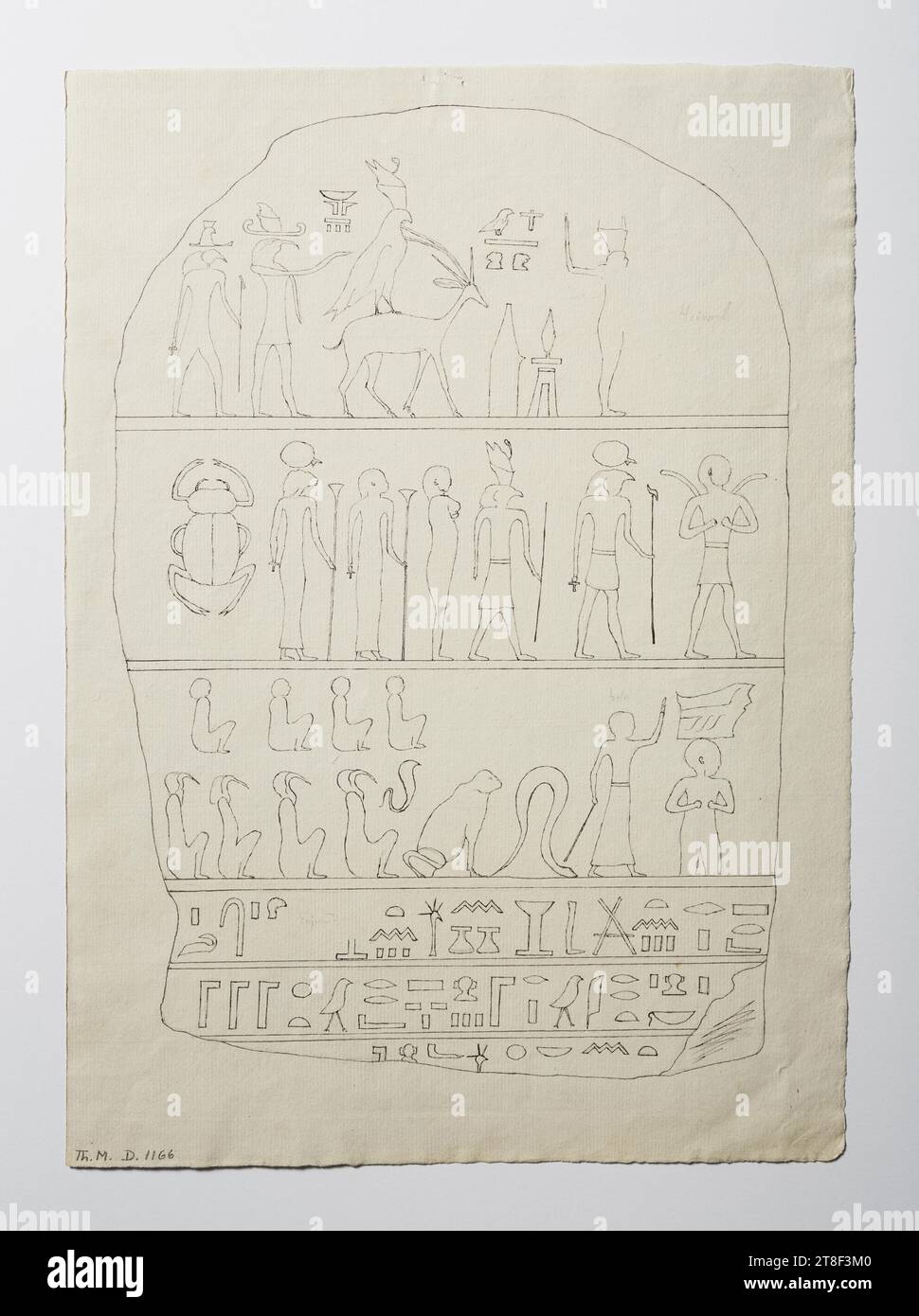 Stele mit Harpokrates und Bes, John Walker, Zeichnung, gezeichnet, Höhe mm, Breite mm, Zeichenkunst, Zeichnung, Europa, Aufklärung (1690 - 1800 Stockfoto
