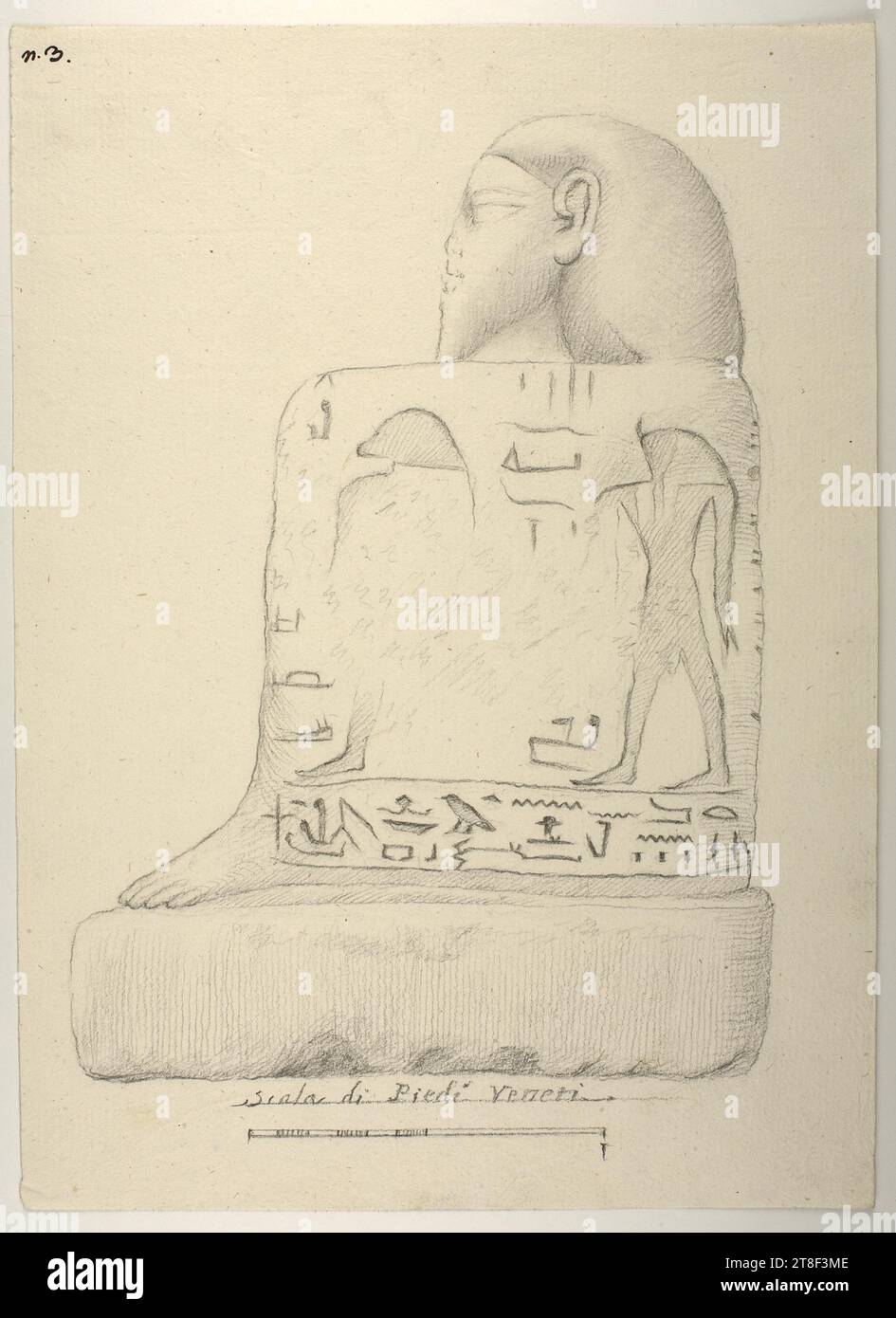 ISIS, Seitenansicht, Zeichnung, Papier, Farbe, Kreide, Karbonstift, gezeichnet, Höhe 268 mm, Breite 194 mm, n.3., Scala di Piedi Veneti, Draftsmanship, Zeichnen, europäisch Stockfoto