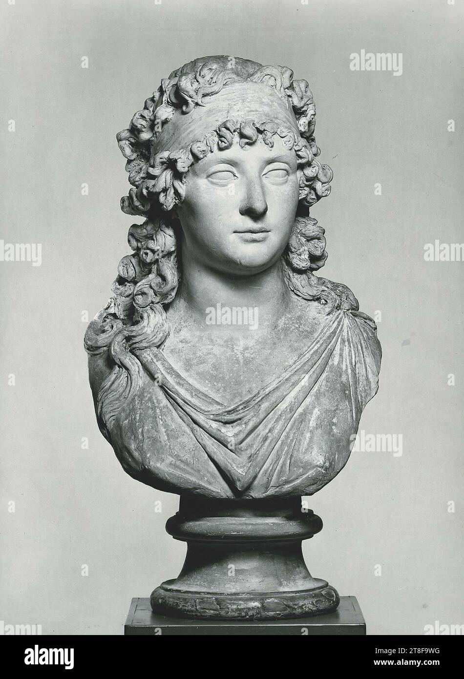 Unbekannte Frau, Domenico Cardelli, 1767-1797, Skulptur, Büste, Porträtbüste, gegossen, Höhe 59,5 cm, Skulptur, europäisch Stockfoto