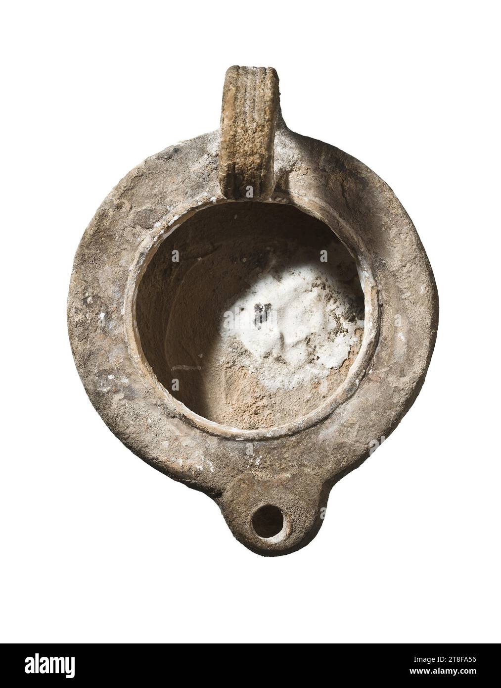 Lampe, 753 BC - 476, Möbel, Lampe, befeuert, modelliert, Höhe 11,2 cm, Töpferwaren, Keramik, römisch (753 v. Chr. - 476 Stockfoto