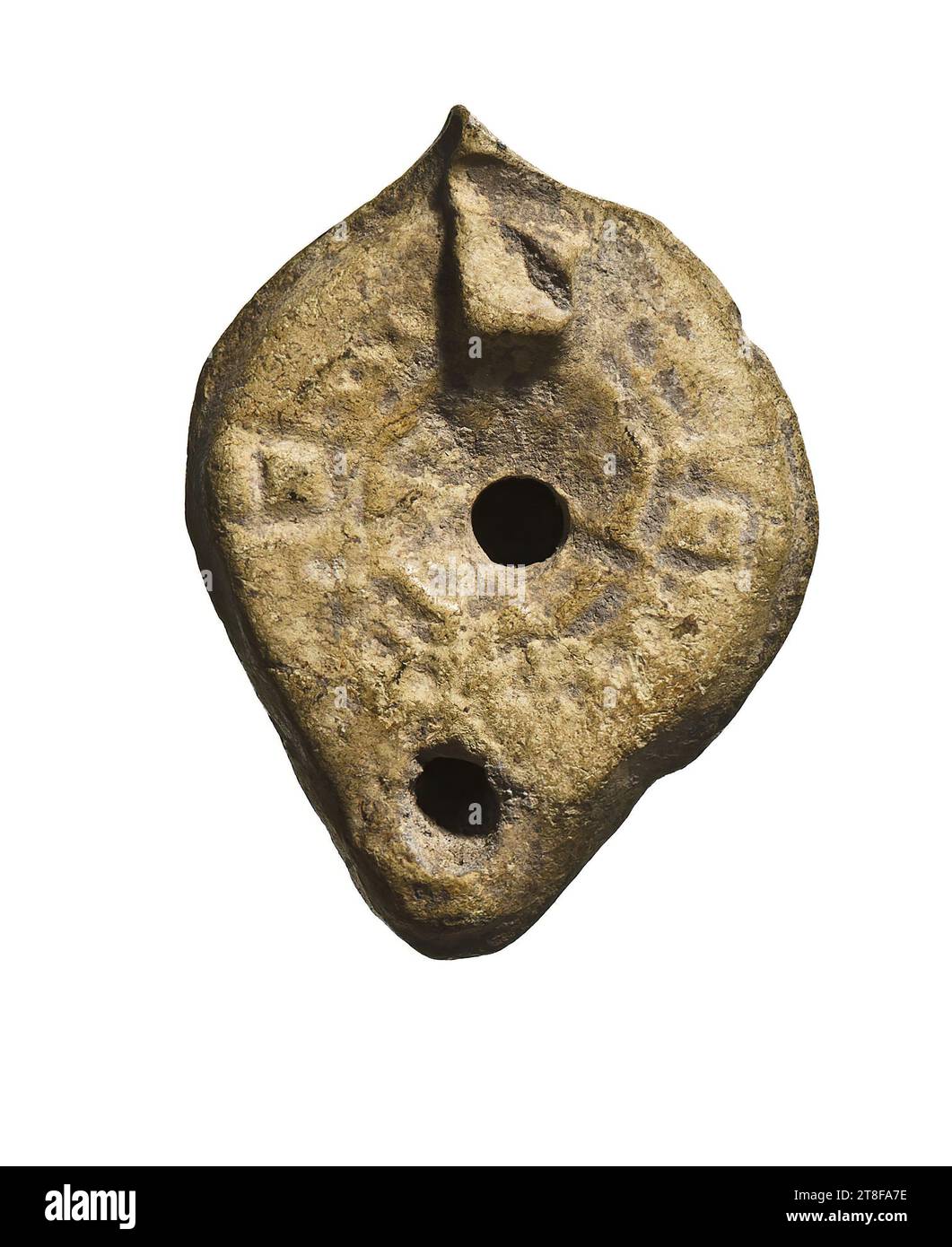 Miniaturlampe, 75 - 130, Möbel, Lampe, befeuert, modelliert, Höhe 2,8 cm, Töpferwaren, Keramik, römisch (753 v. Chr. - 476 Stockfoto