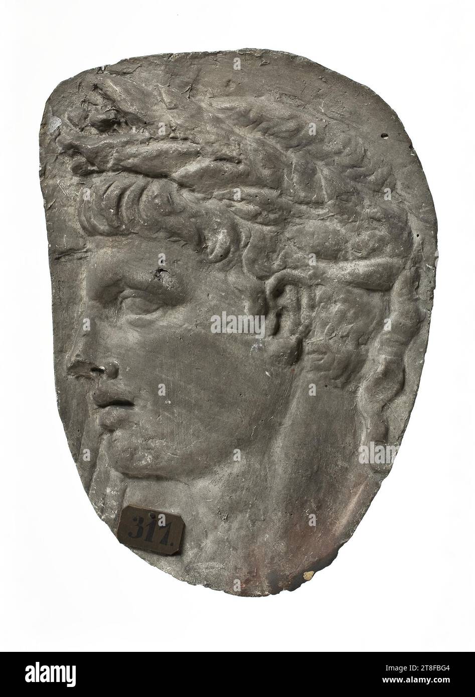 Bartloser Mann, ca. 82, Skulptur, Relief, Guss, Höhe 25,5 cm, Breite 18,2 cm, Skulptur, römisch (753 v. Chr. - 476 Stockfoto