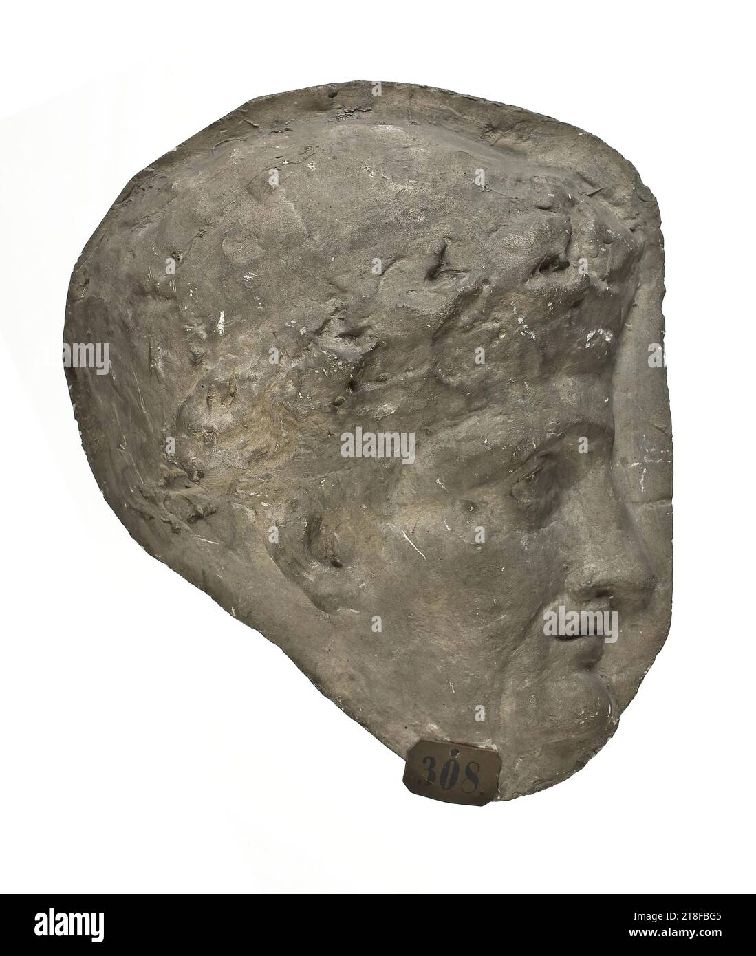 Bartloser Mann, ca. 82, Skulptur, Relief, Guss, Höhe 23,6 cm, Breite 23,6 cm, Skulptur, römisch (753 v. Chr. - 476 Stockfoto