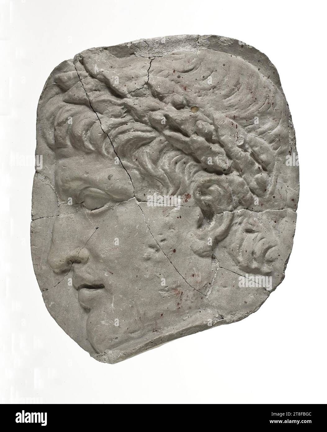 Bartloser Mann, ca. 82, Skulptur, Relief, Guss, Höhe 21,2 cm, Breite 18,5 cm, Skulptur, römisch (753 v. Chr. - 476 Stockfoto
