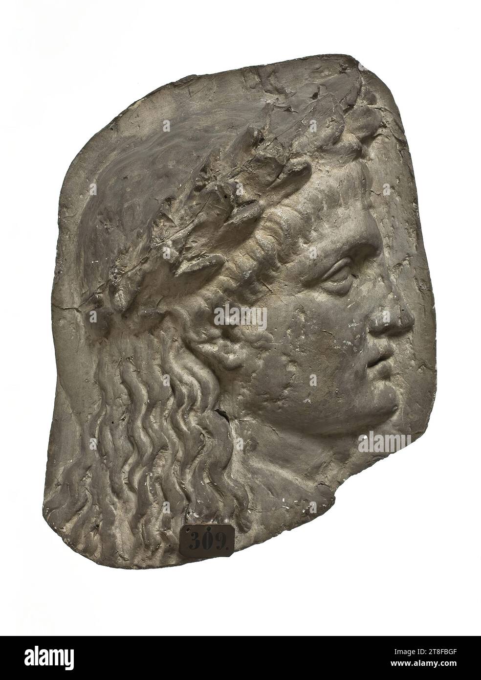 Bartloser Mann, ca. 82, Skulptur, Relief, Guss, Höhe 32 cm, Breite 27,5 cm, Skulptur, römisch (753 v. Chr. - 476 Stockfoto