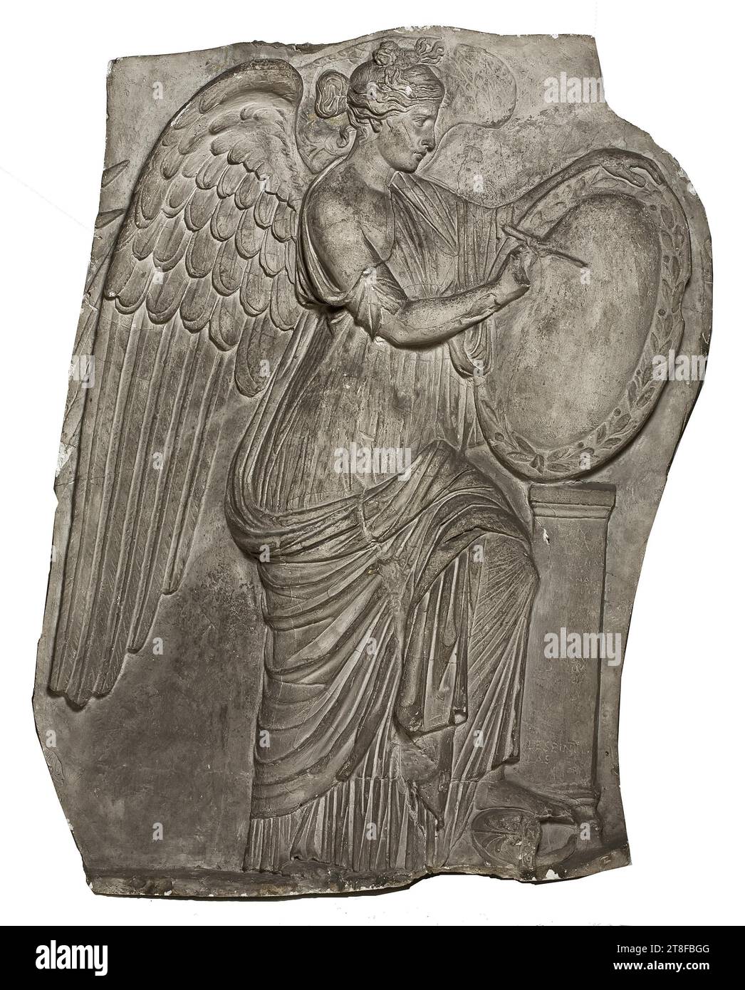 Victoria mit einem Schild, 113, Skulptur, Relief, Guss, Höhe 106 cm, Breite 80 cm, Skulptur, römisch, Kaiserzeit, Adoptivkaiser Trajan (98–117) Stockfoto
