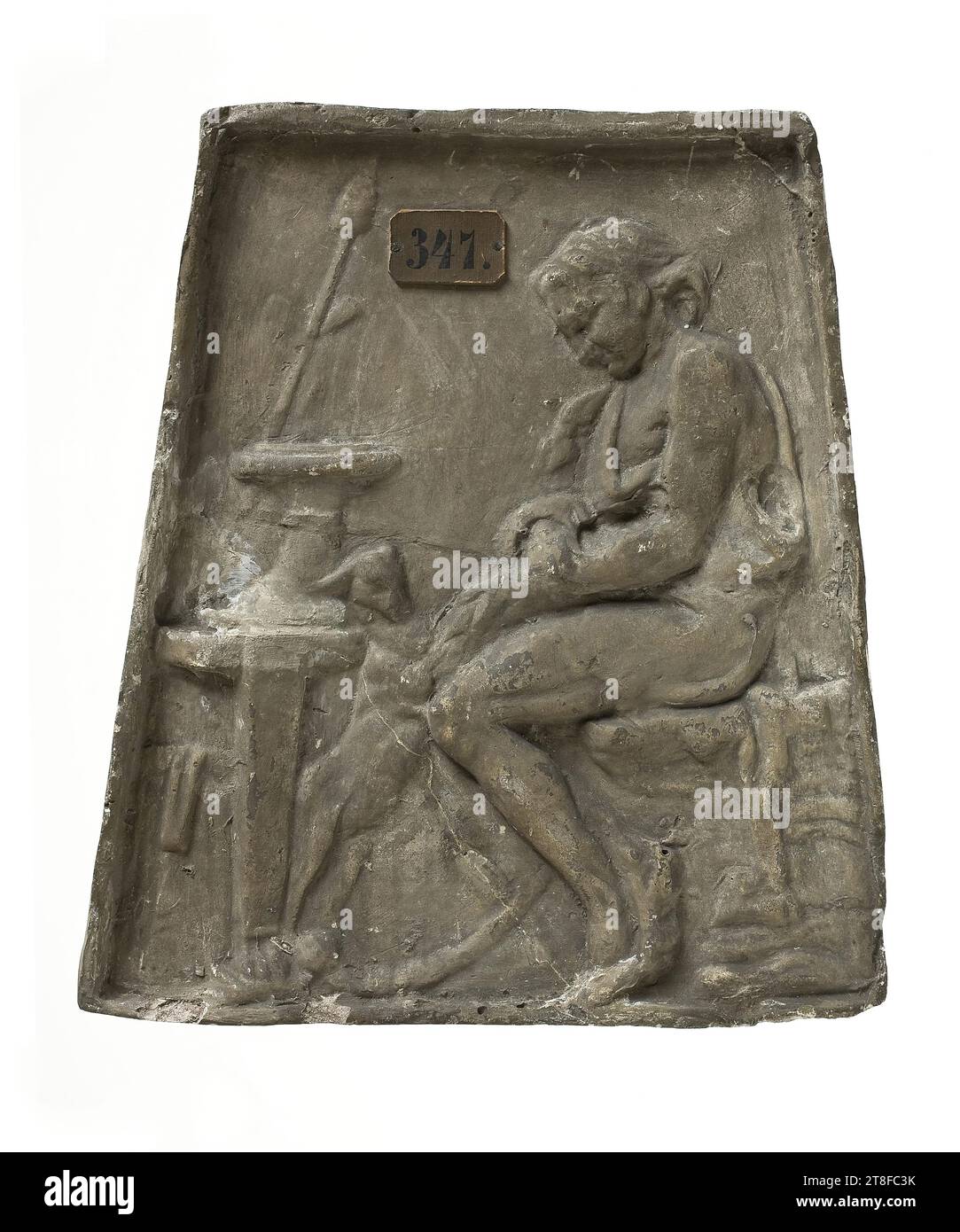 Satyr im Sitzen, ca. 25 v. Chr. - 100, Skulptur, Relief, Guss, Höhe 23,5 cm, Breite 15,8 cm, Skulptur, römisch (753 v. Chr. - 476 Stockfoto