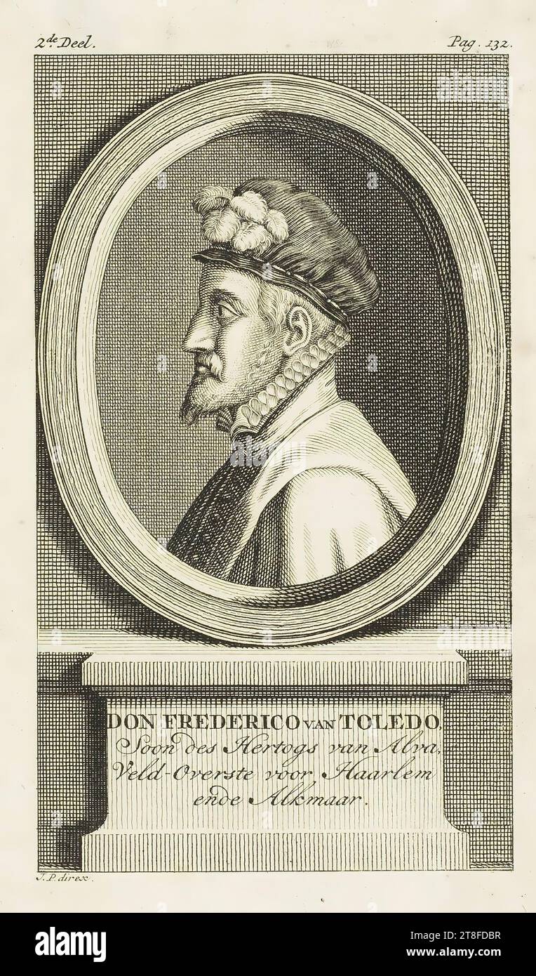 DON FREDERICO VAN TOLEDO., bald des Hertogs van Alva., Veld-Overste für Haarlem und Alkmaar. Teil 2. S. 132. J.P.direx Stockfoto