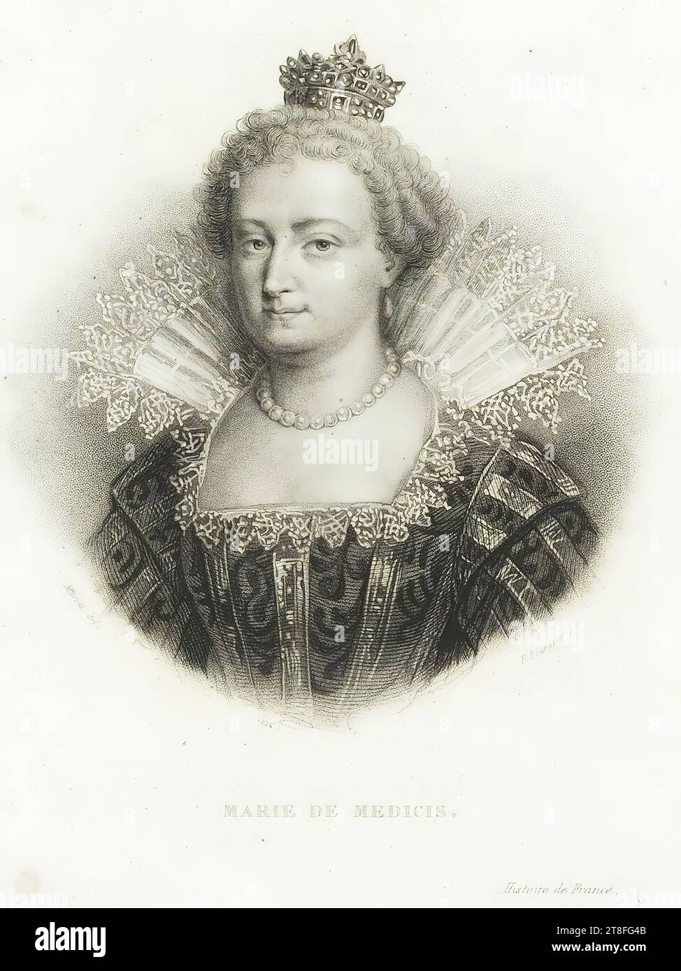 Marckl del. 1836. F. Fournier sc., CH...?eu geb. Mo,...? Sculp. MARIA VON MEDICI. Geschichte Frankreichs. Veröffentlicht von Pourrat F. in Paris Stockfoto