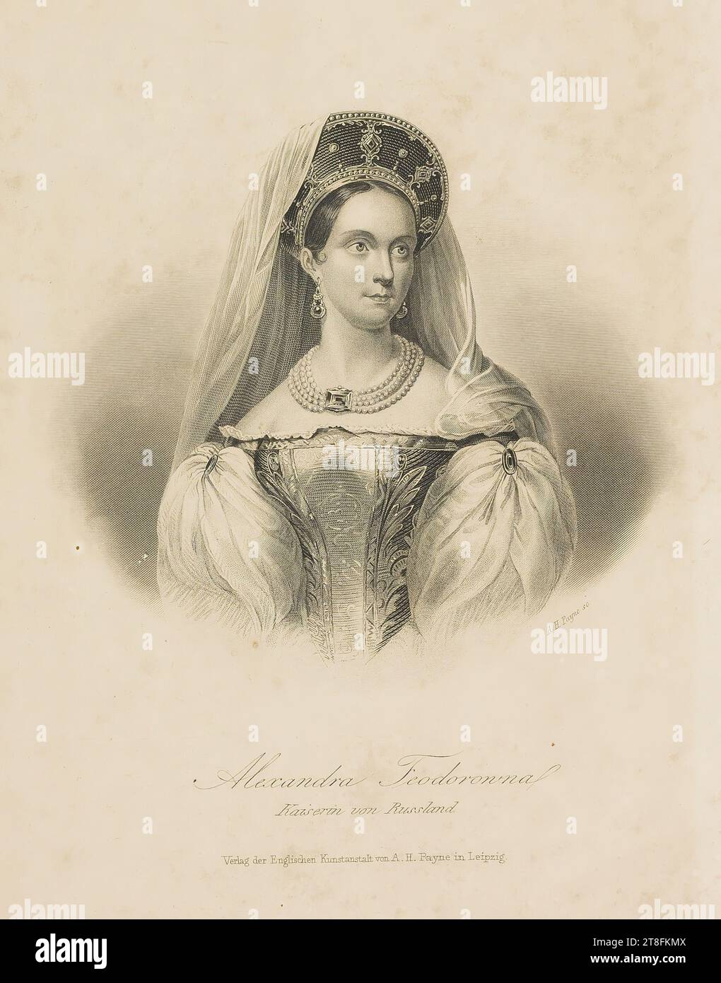 AH. Payne sc. Alexandra Feodorowna, Kaiserin von Russland. Verlag des Englischen Kunstinstituts von A.H. Payne in Leipzig Stockfoto