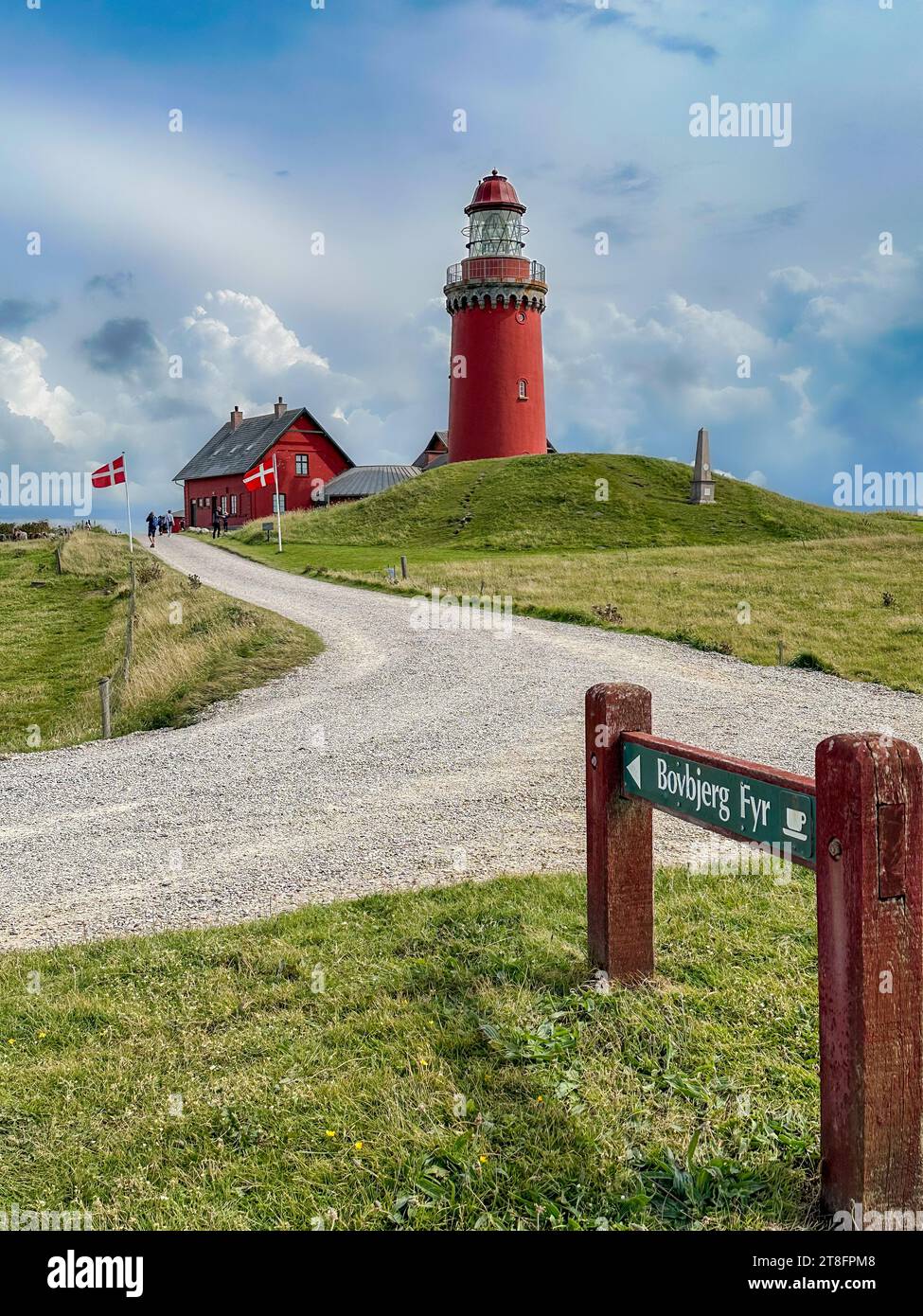 Leuchtturm Bovbjerg Fyr an der Westküste von Jütland, Dänemark. Stockfoto