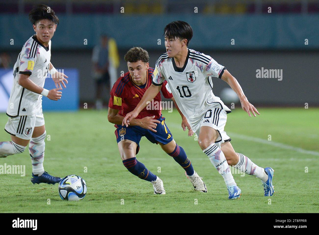 Surakarta, Indonesien. 20. November 2023. Spanien gegen Japan - Achtelfinale: FIFA U-17-Weltmeisterschaft im Manahan-Stadion. Quelle: Meng Gao/Alamy Live News Stockfoto