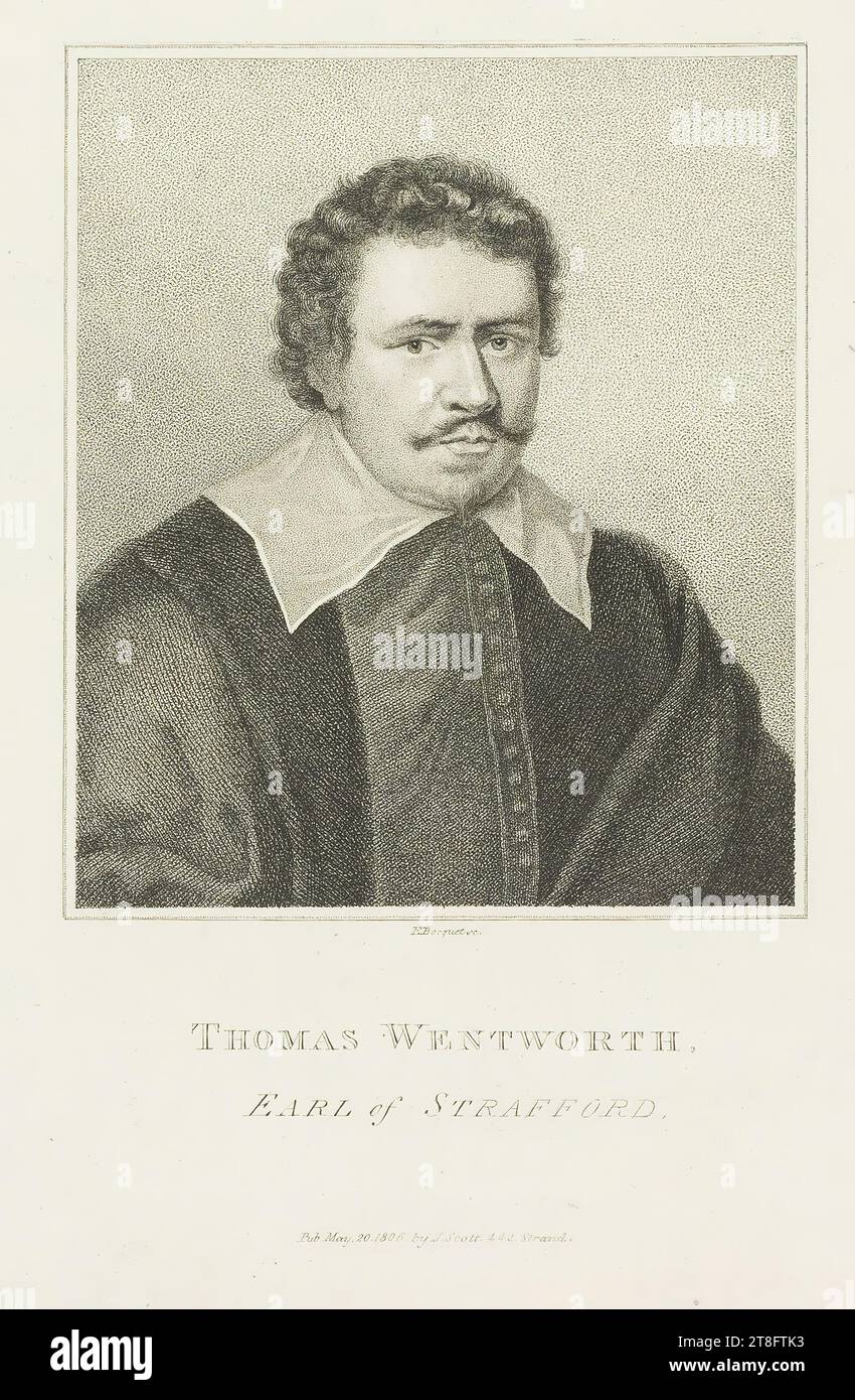 E. Bocquet sc. THOMAS WENTWORTH, EARL OF STRAFFORD. Pub. Mai. 20. 1806 von J. Scott 442 Strand Stockfoto
