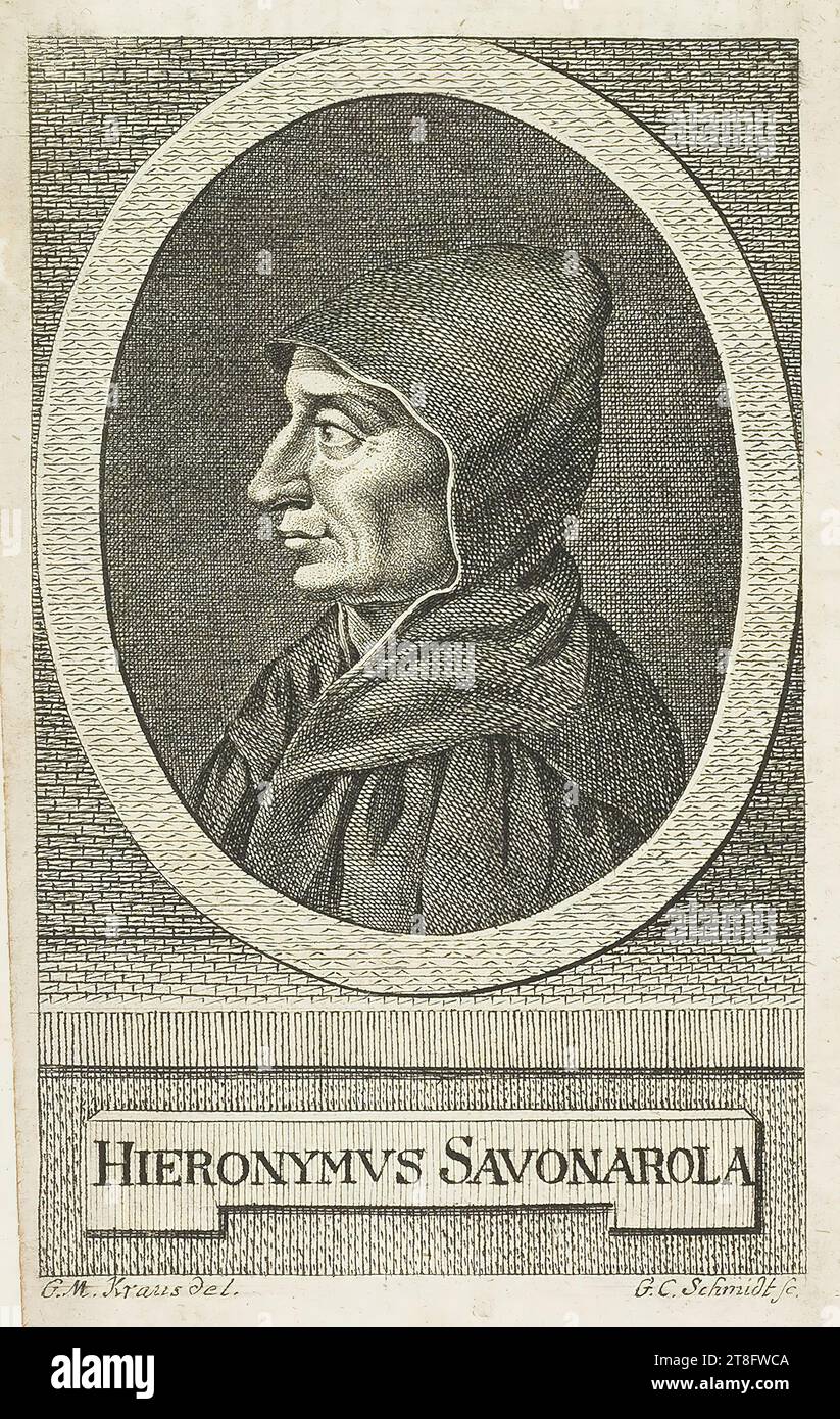 Hieronymus Savonarola. G. M. Kraus del. G.C. Schmidt fc Stockfoto