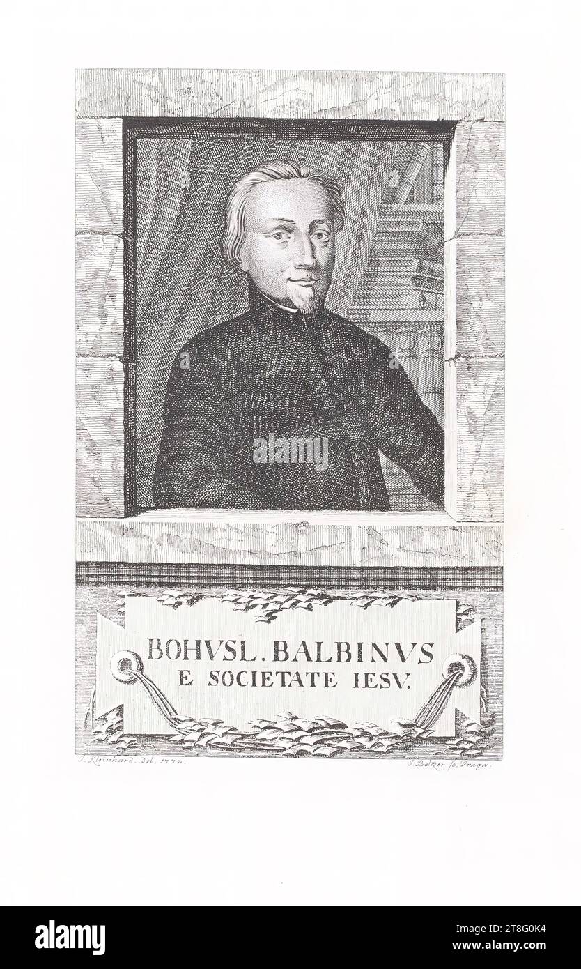 BOHVSL. BALBINVS, DIE IESV-GESELLSCHAFT. J. Kleinhard. Der. 1772. J. Baltzer fc. Prag Stockfoto