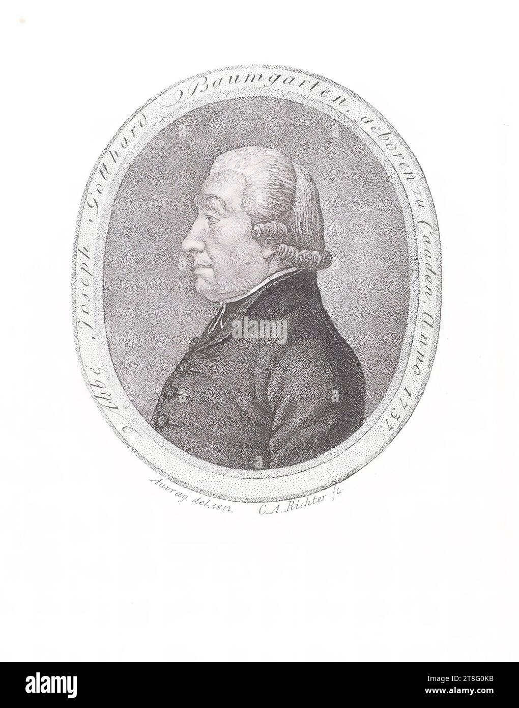 Abbé Joseph Gotthard Baumgarten, geboren in Caadan, Anno 1737. Auvray del.1812. C.A.Richter fc Stockfoto