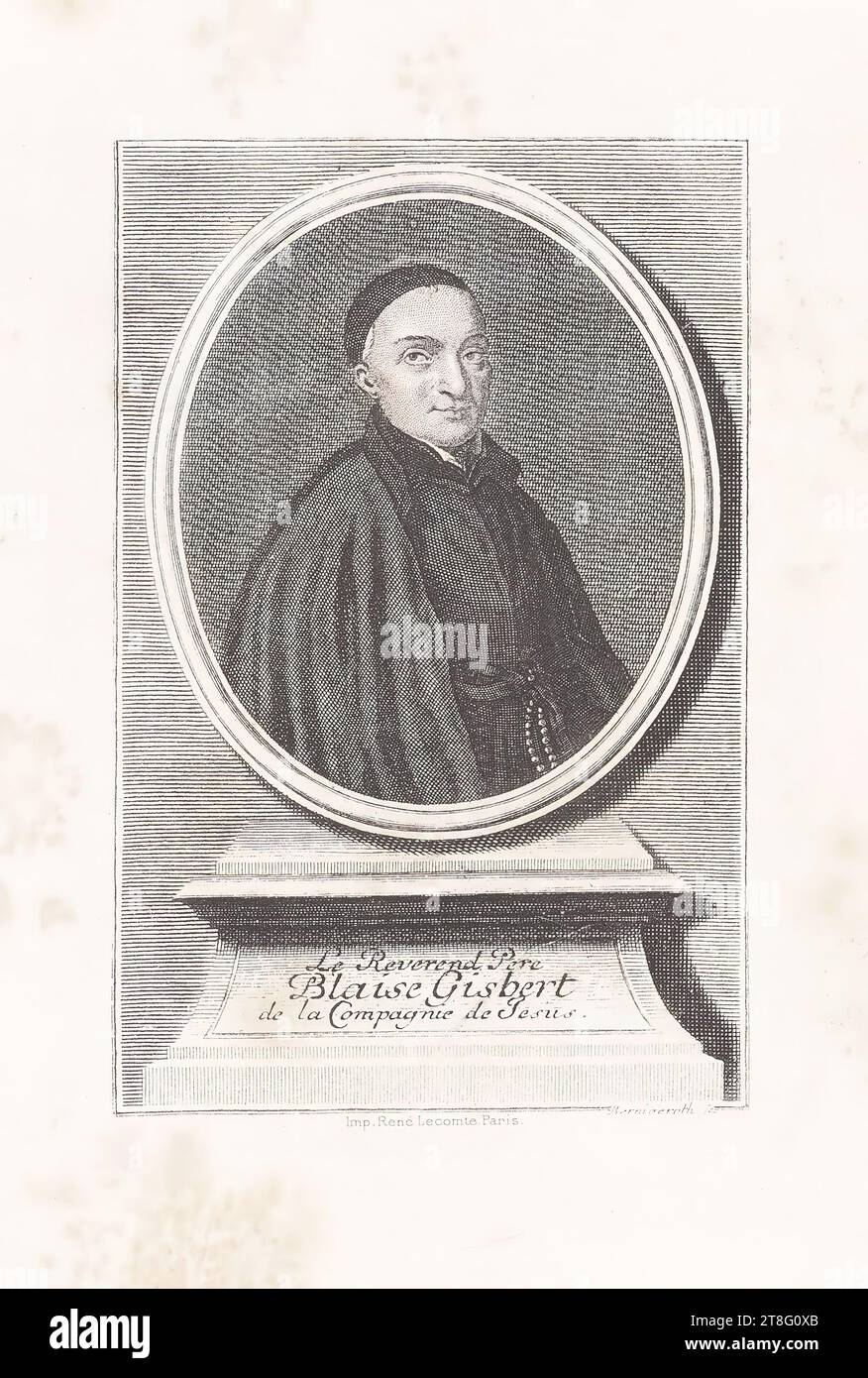 Der Reverend Pere, Blaise Gisbert, von der Compagnie de Jesus. Bernigeroth Sc. Imp. René Lecomte, Paris Stockfoto