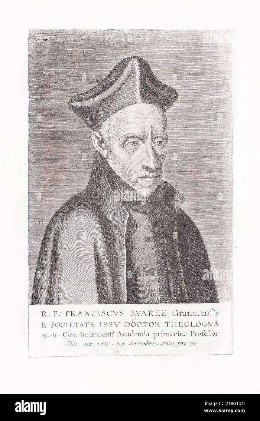 R. P. FRANCISCVS SVAREZ von Granada, DOKTOR DER THEOLOGIE DER GESELLSCHAFT DER IESV und Primarprofessor an der Connimbricent Academy, starb im Jahr 1617, 25. September, im Alter von fast 70 Jahren Stockfoto