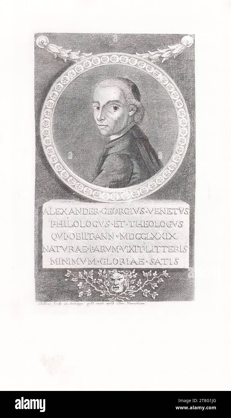 ALEXANDER GEORGIVUS VENETUS, PHILOLOGE UND THEOLOGIE, DER 1779 STARB, LEBTE IN EIN WENIG LITERATUR, WENIG RUHM GENUG. Gallius-Sculpt. Aus dem Archetyp, der in Clem existiert. Va..Atium Stockfoto
