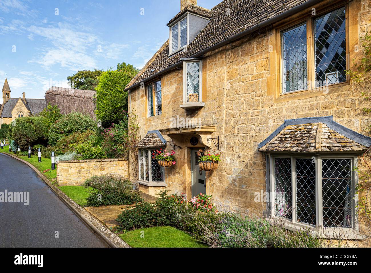 Das Malt House (ursprünglich ein Haus und Malthouse aus dem 18. Jahrhundert) im Dorf Cotswold in Broad Campden, Gloucestershire, England Großbritannien Stockfoto