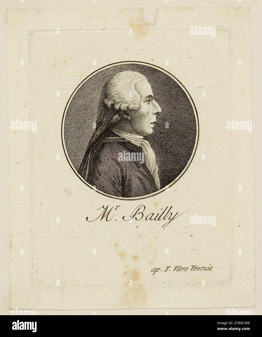 Herr Bailly, Gravierer, Viero, Teodoro, Autor des Modells, Unbekannt, Verleger, Print, Graphic Arts, drucken, Ätzen, Abmessungen - Arbeit: Höhe: 11,7 cm, Breite: 9,3 cm, Abmessungen - Befestigung:, Höhe: 50 cm, Breite: 32 cm Stockfoto