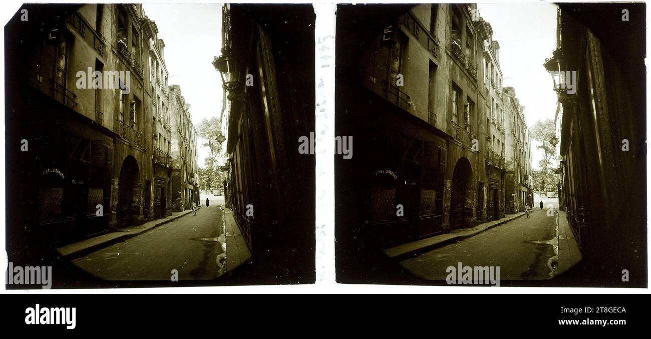 Rue de Bièvre, Paris, Fotograf, 1935, Fotografie, stereoskopische Ansicht, Paris, Abmessungen - Arbeit: Höhe: 12,7 cm, Breite: 5,7 cm Stockfoto