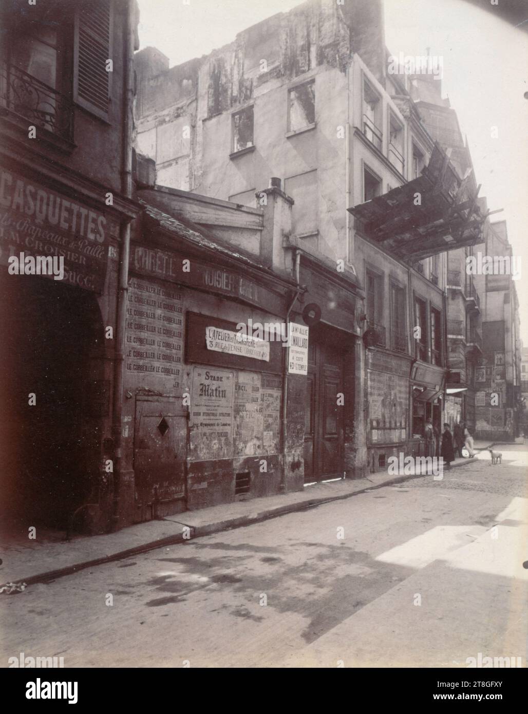 17 rue Simon-le-Franc, 4. Arrondissement, Paris, Atget, Eugène (Jean Eugène Auguste Atget), Fotograf, Fotografie, Grafik, Albumendruck, Abmessungen – Arbeit: Höhe: 21,6 cm, Breite: 17,9 cm Stockfoto