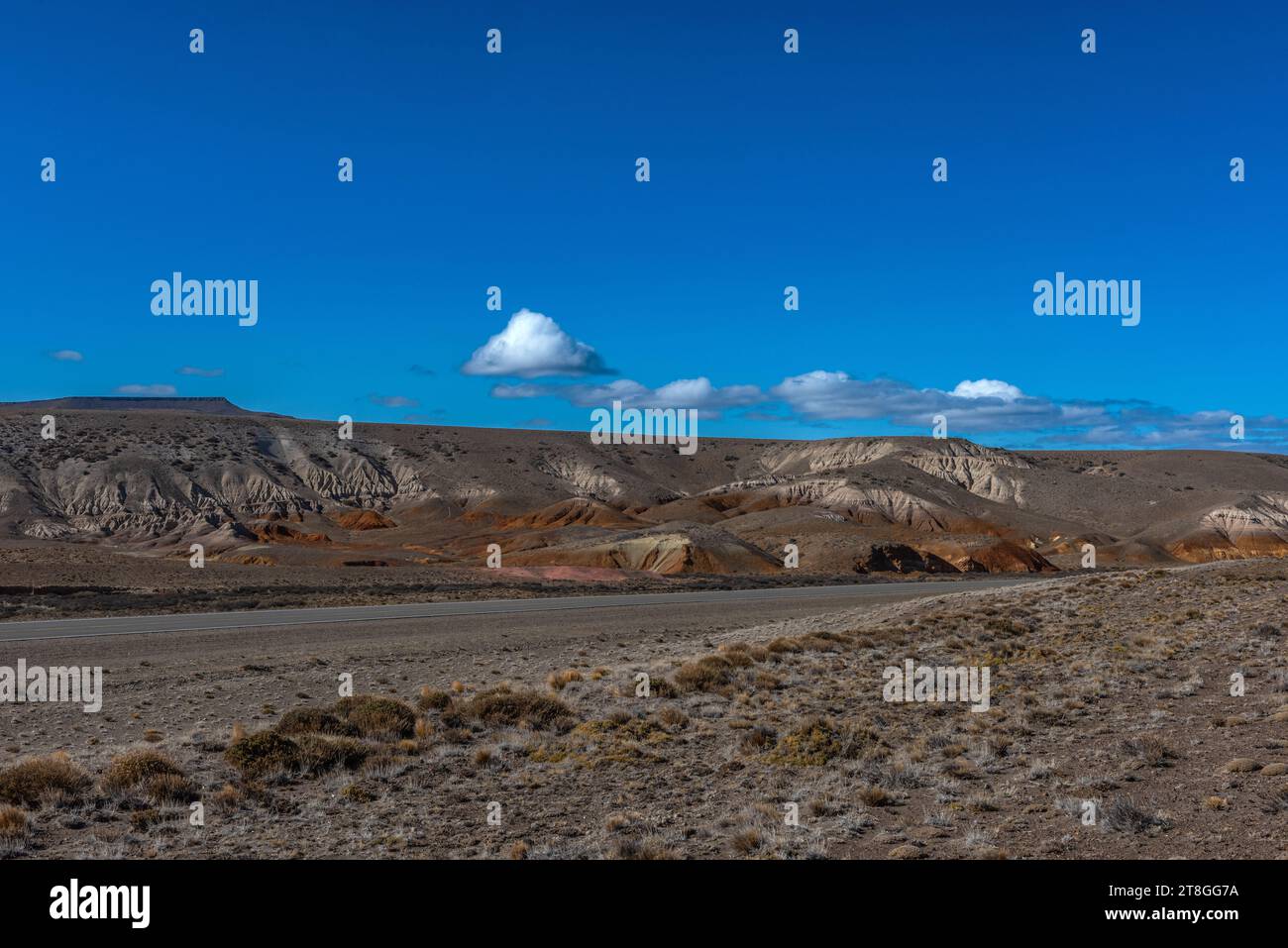 Blick auf die Landschaft in der Provinz Santa Cruz, Patagonien, Argentinien Stockfoto