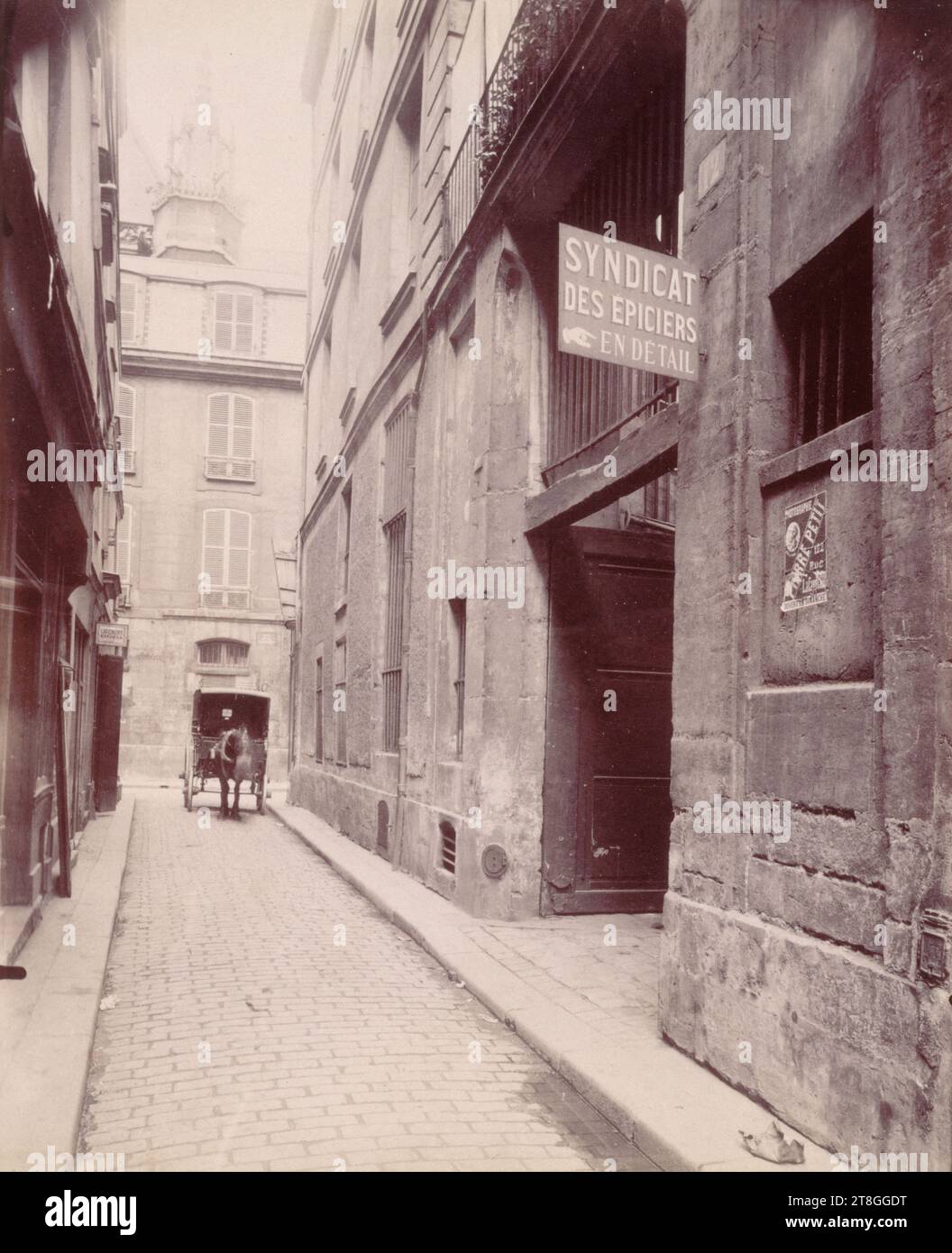 Ehemaliges Hotel, Rue saint-Bon 12, 4. Arrondissement, Paris, Atget, Eugène (Jean Eugène Auguste Atget), Fotograf, Fotografie, Grafik, Albumendruck, Abmessungen – Arbeit: Höhe: 21,9 cm, Breite: 18,1 cm Stockfoto