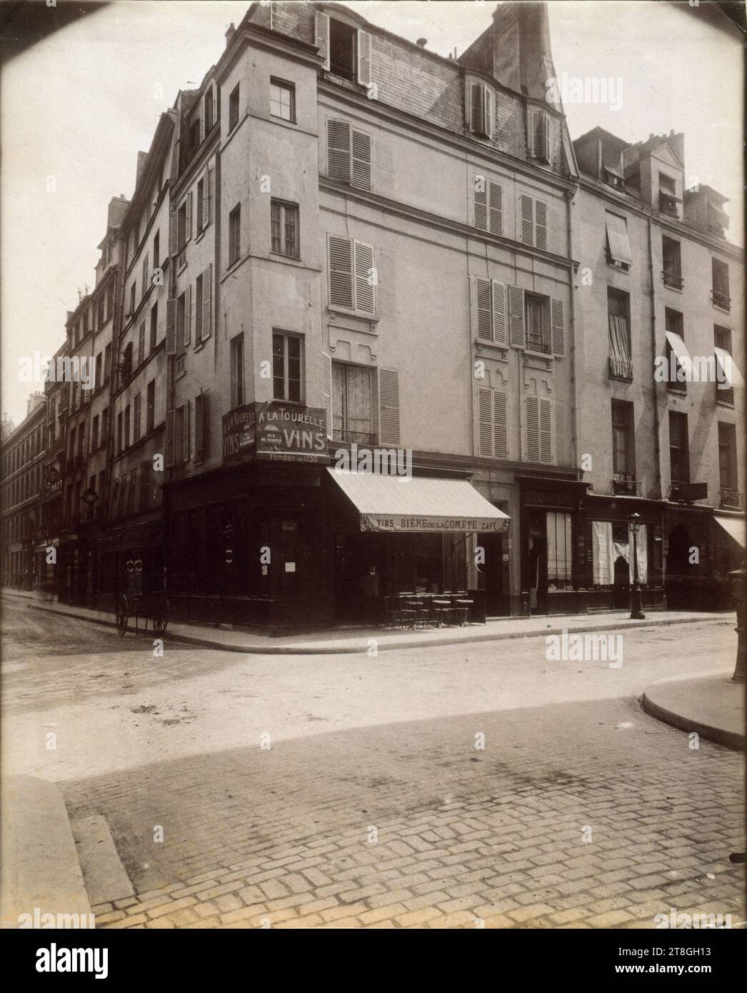 Ecke Rue du Temple und Rue Sainte-Croix-de-la-Bretonnerie, 4. Arrondissement, Paris, Atget, Eugène (Jean Eugène Auguste Atget), Fotograf, Fotografie, Albumendruck, Abmessungen - Werk: Höhe: 22 cm, Breite: 17,6 cm Stockfoto