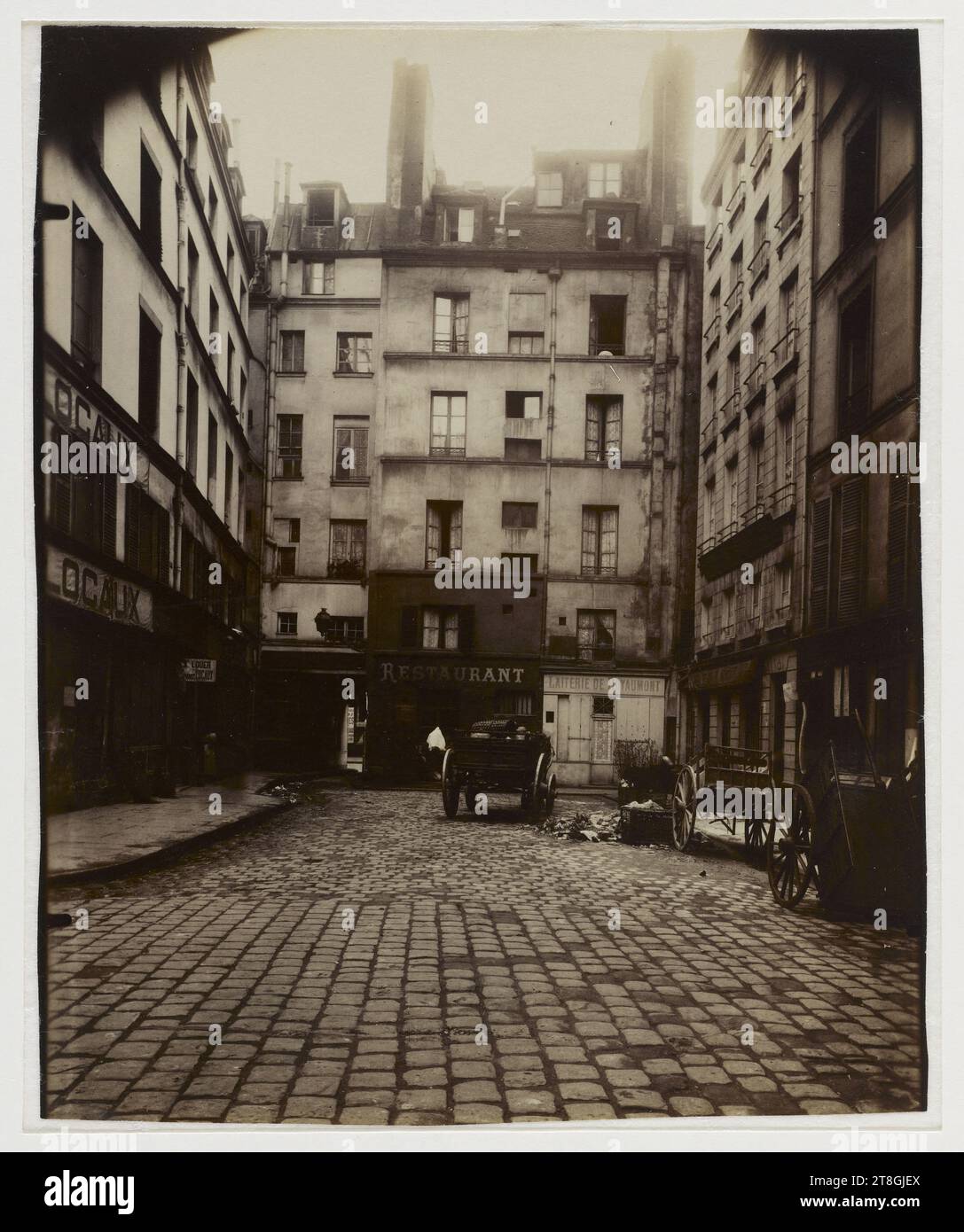 Cloître Saint-Honoré (verschwunden), Ansicht der Rue Saint-Honoré, 1. Arrondissement, Paris, Atget, Eugène (Jean Eugène Auguste Atget), Fotograf, Fotografie, Grafik, Albumendruck, Abmessungen – Arbeit: Höhe: 22 cm, Breite: 17,8 cm Stockfoto