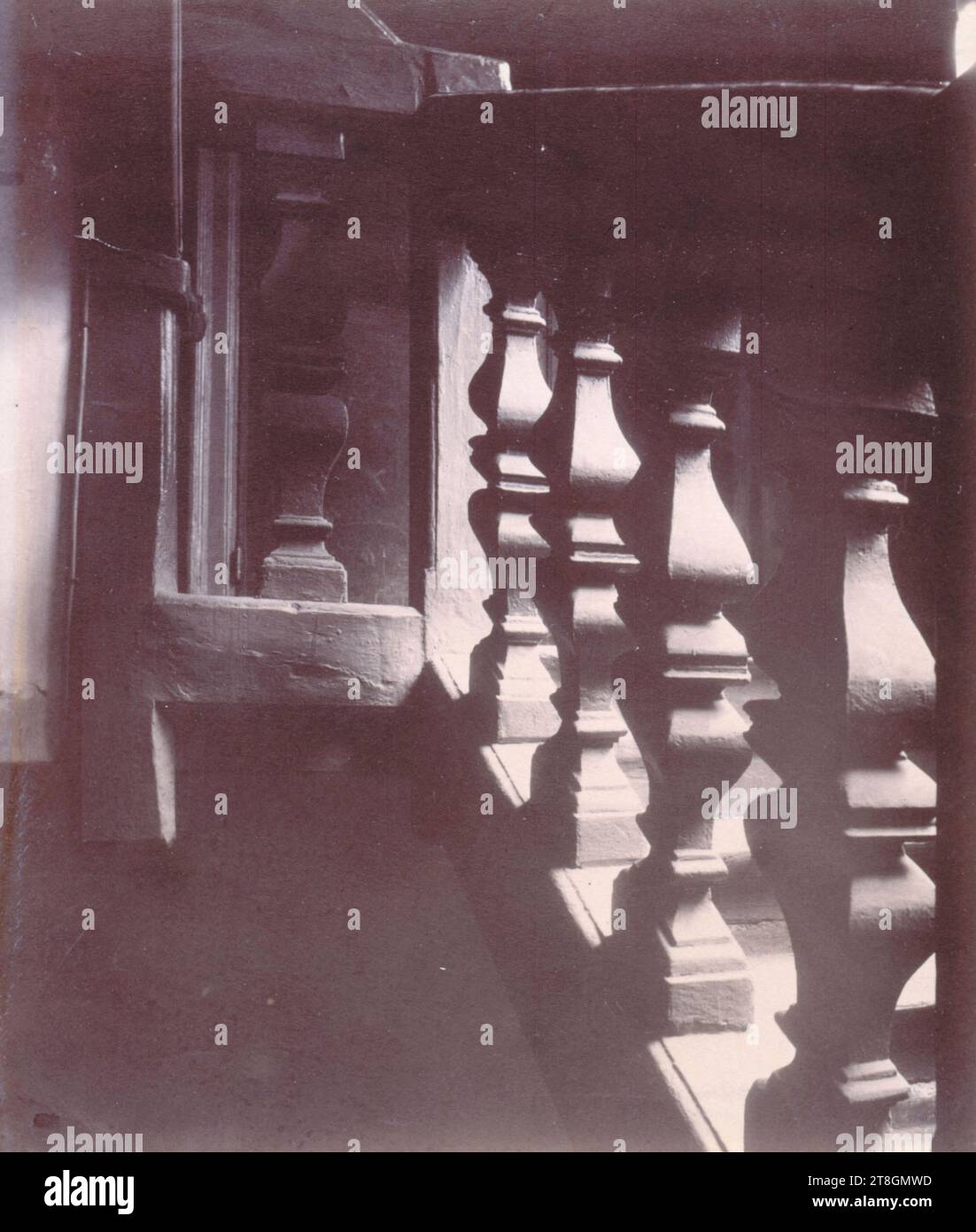 Escalier, 13, rue Sainte Croix de la Bretonnerie, 4. Arrondissement, Paris, Atget, Eugène (Jean Eugène Auguste Atget), Fotograf, Fotografie, Grafik, Albumendruck, Abmessungen – Arbeit: Höhe: 21,3 cm, Breite: 18 cm Stockfoto