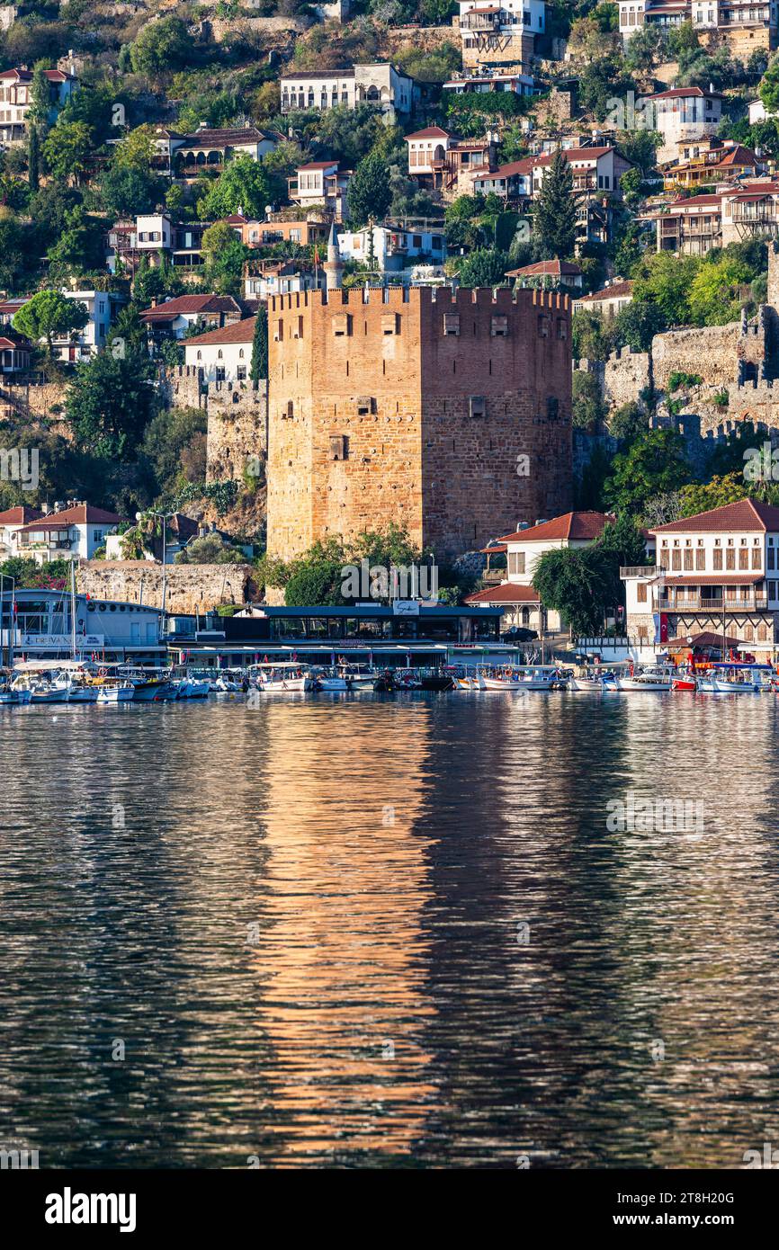 Marina in Alanya, Türkische Riviera an der Mittelmeerküste, Antalya, Türkei Stockfoto