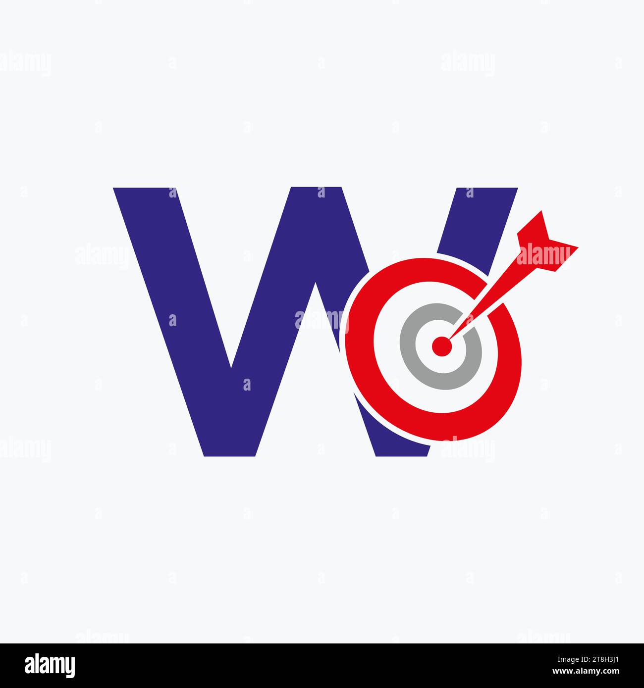 Logo mit Pfeil W kombiniert mit dem Symbol für das Bow Target (Bow Target) Stock Vektor