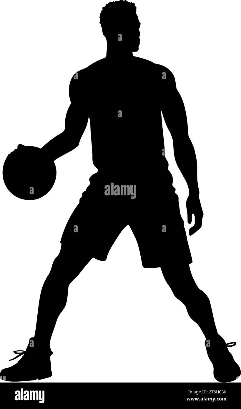 Basketballspieler-Silhouette. Vektorabbildung Stock Vektor