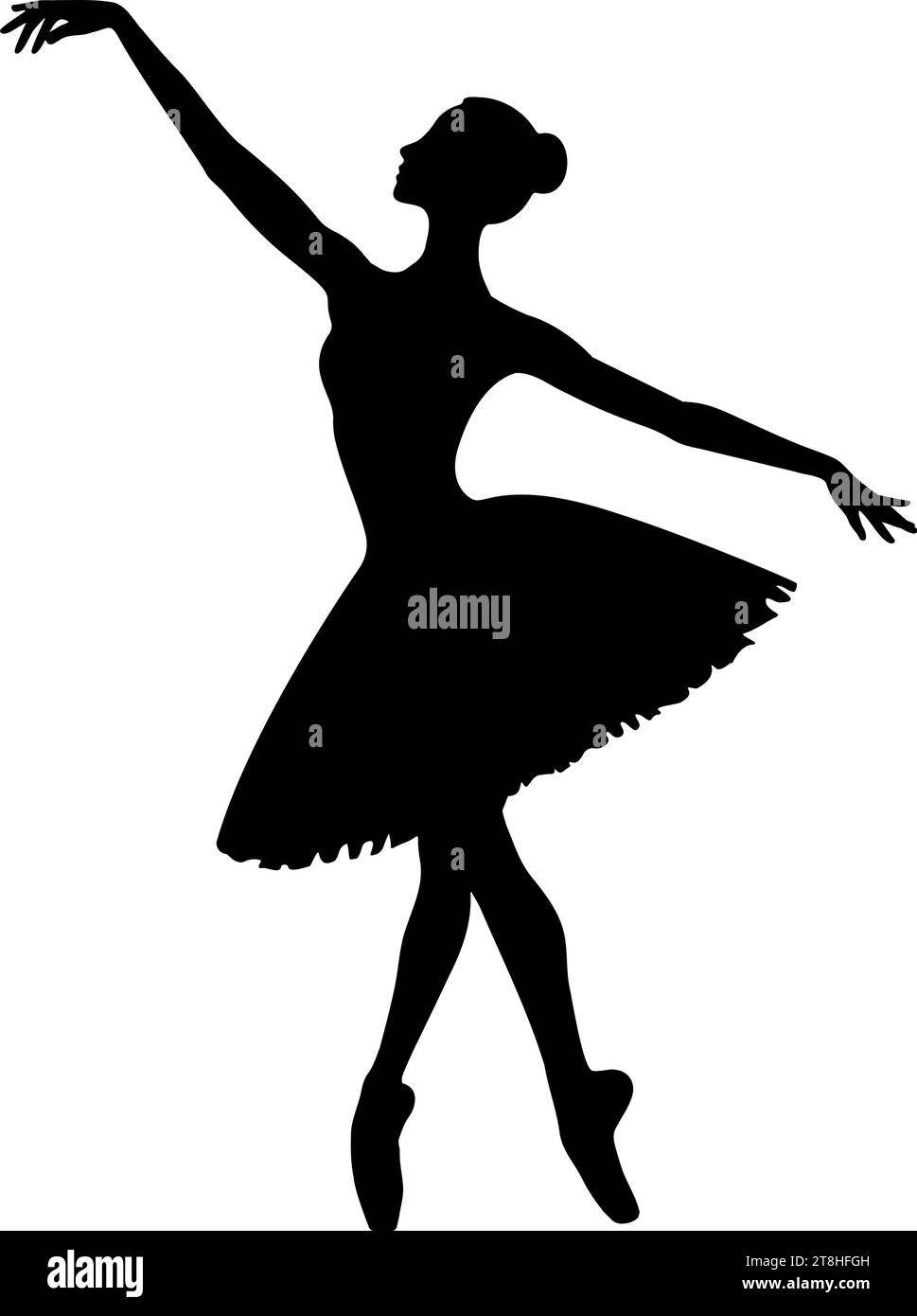 Weibliche Balletttänzerin-Silhouette. Vektorabbildung Stock Vektor