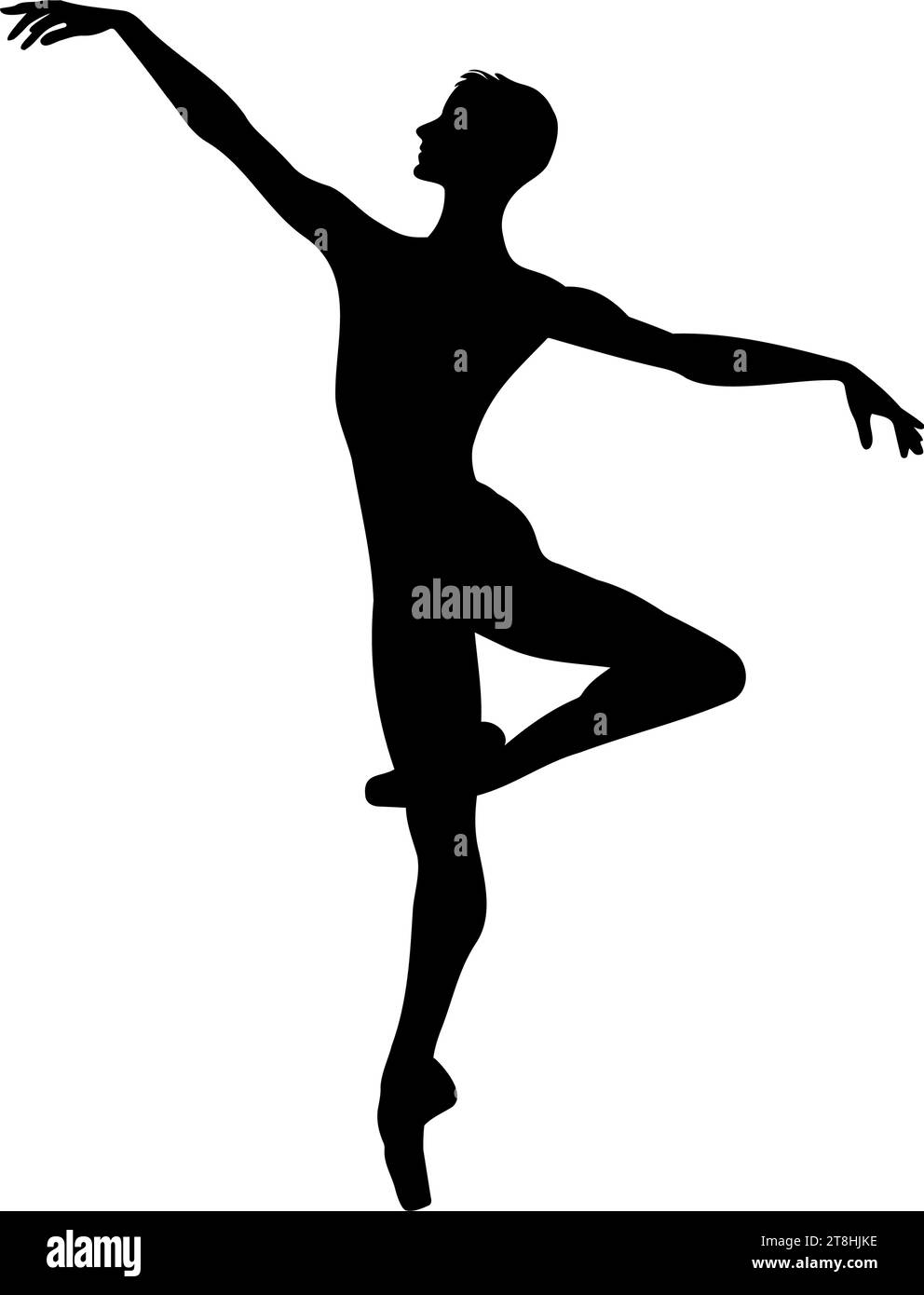 Silhouette eines männlichen Balletttänzers. Vektorabbildung Stock Vektor