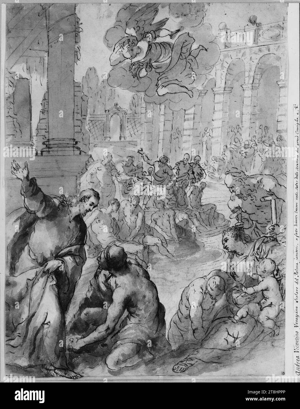 Andrea Michieli - Christus heilt den Lahmen am Pool von Bethesda - NMH 1468-1863 - Stockfoto