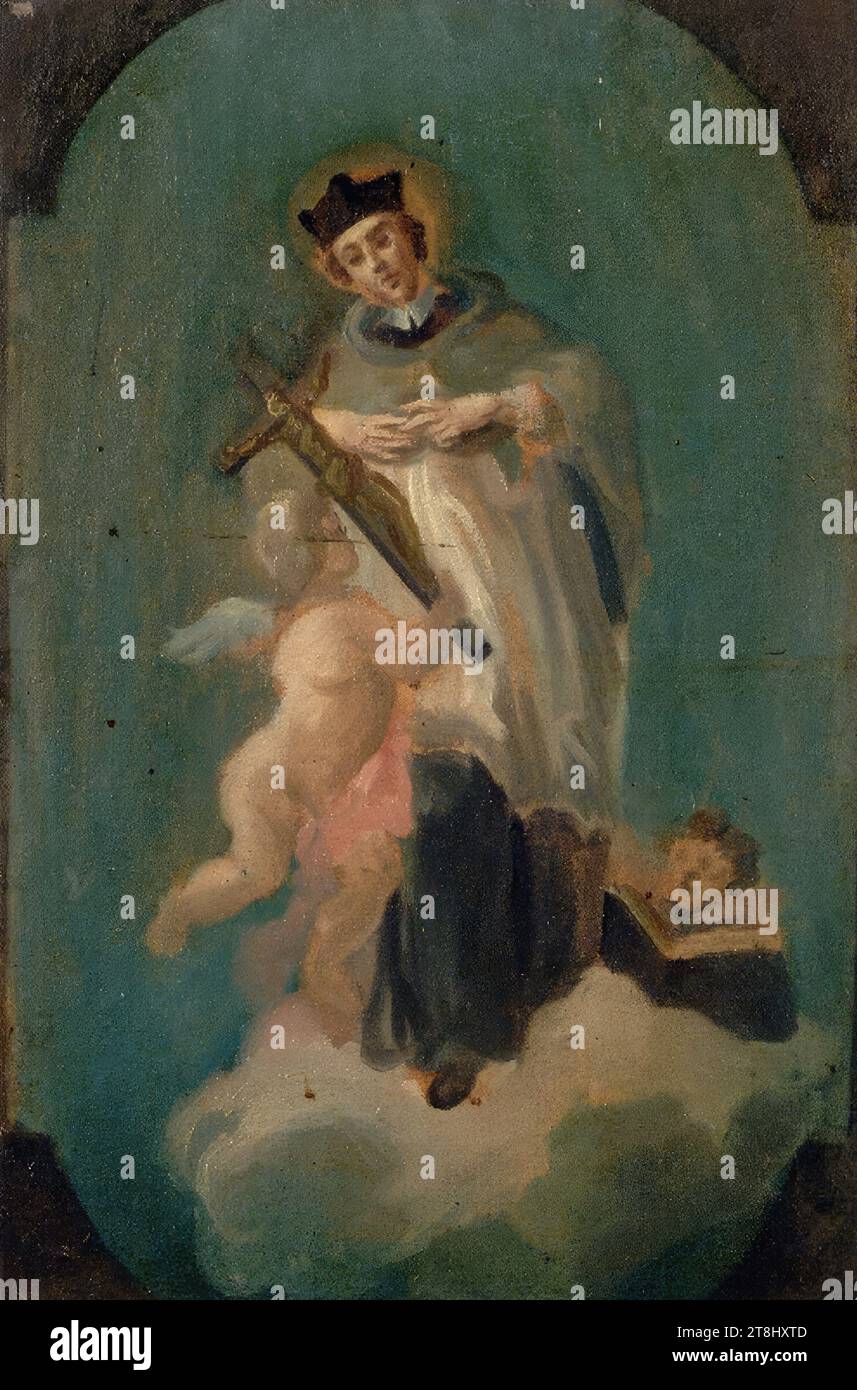 St. Johannes Nepomuk, Bartolomeo Altomonte, Warschau 1694 - 1783 St. Florian, Zeichnung, Ölskizze, passepartout: 29,9 x 19,8 cm Stockfoto