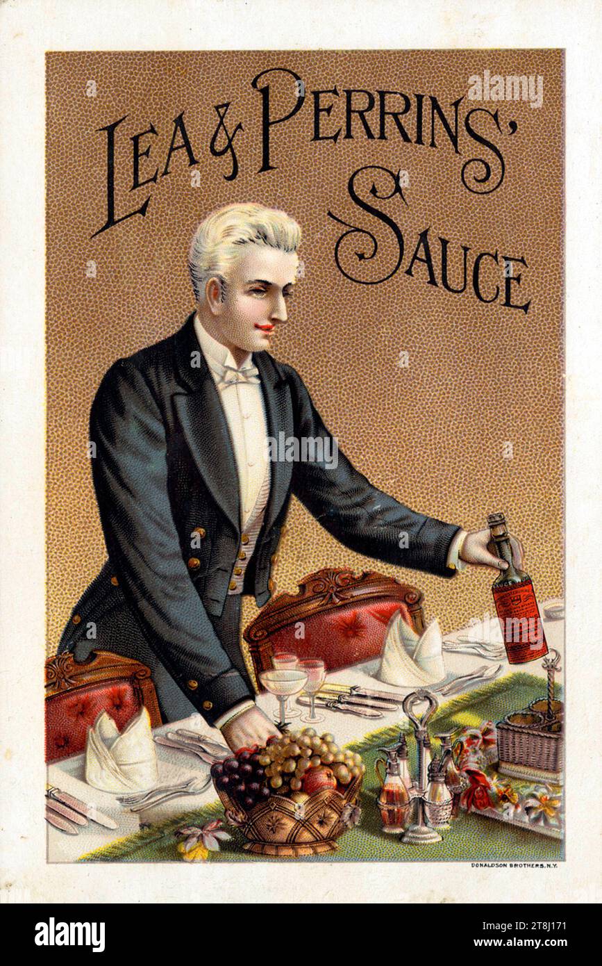 Lea & Perrins' Sauce: 1870 - 1900 Werbekarte Stockfoto