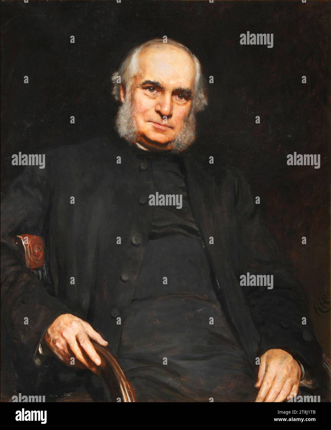 Porträt von William Stubbs, Gemälde von Hubert von Herkomer, William Stubbs (1825–1901) englischer Historiker und anglikanischer Bischof. Stockfoto