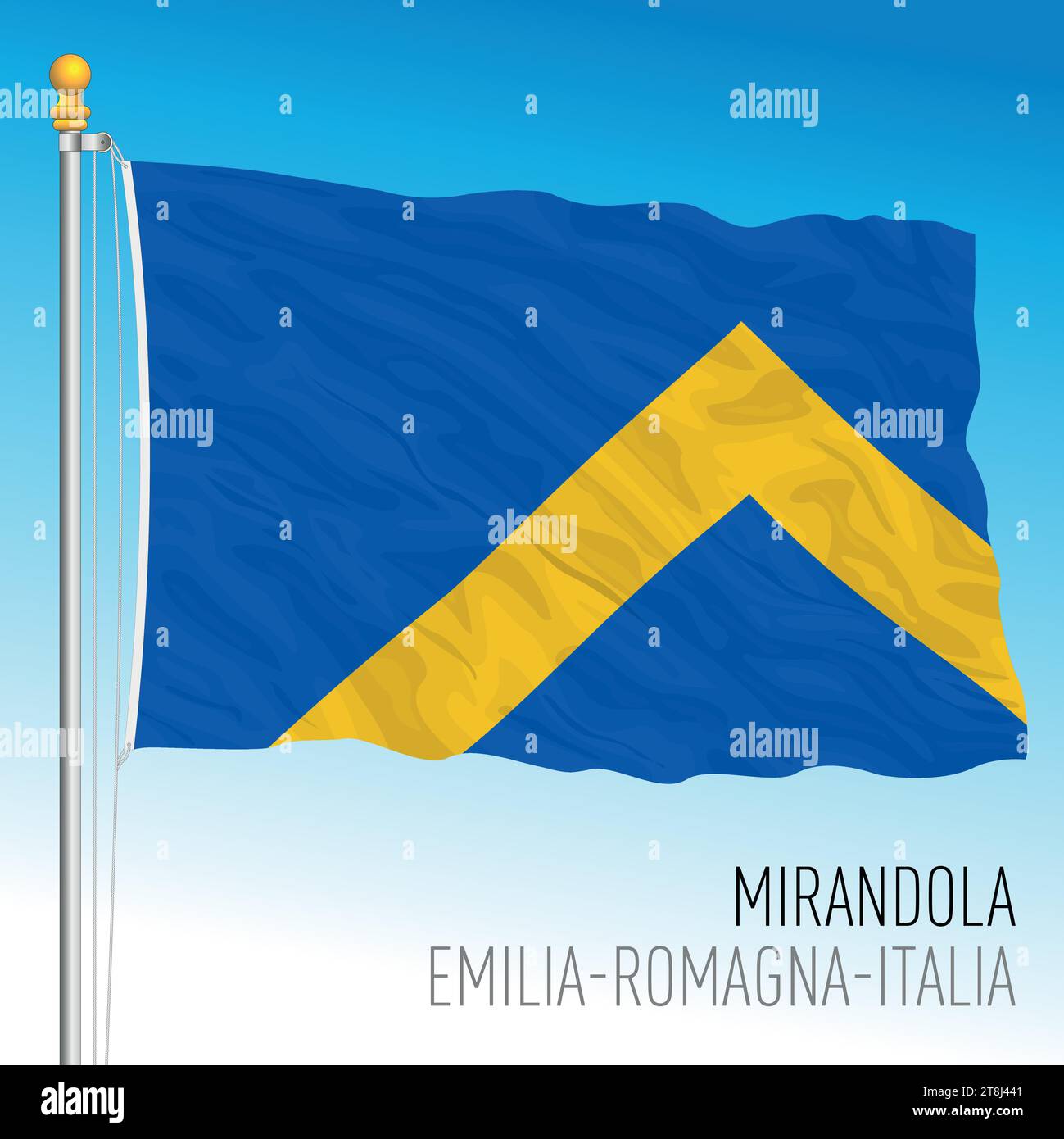 Mirandola Stadt, offizielle Flagge, Provinz Modena, Italien, Vektorillustration Stock Vektor