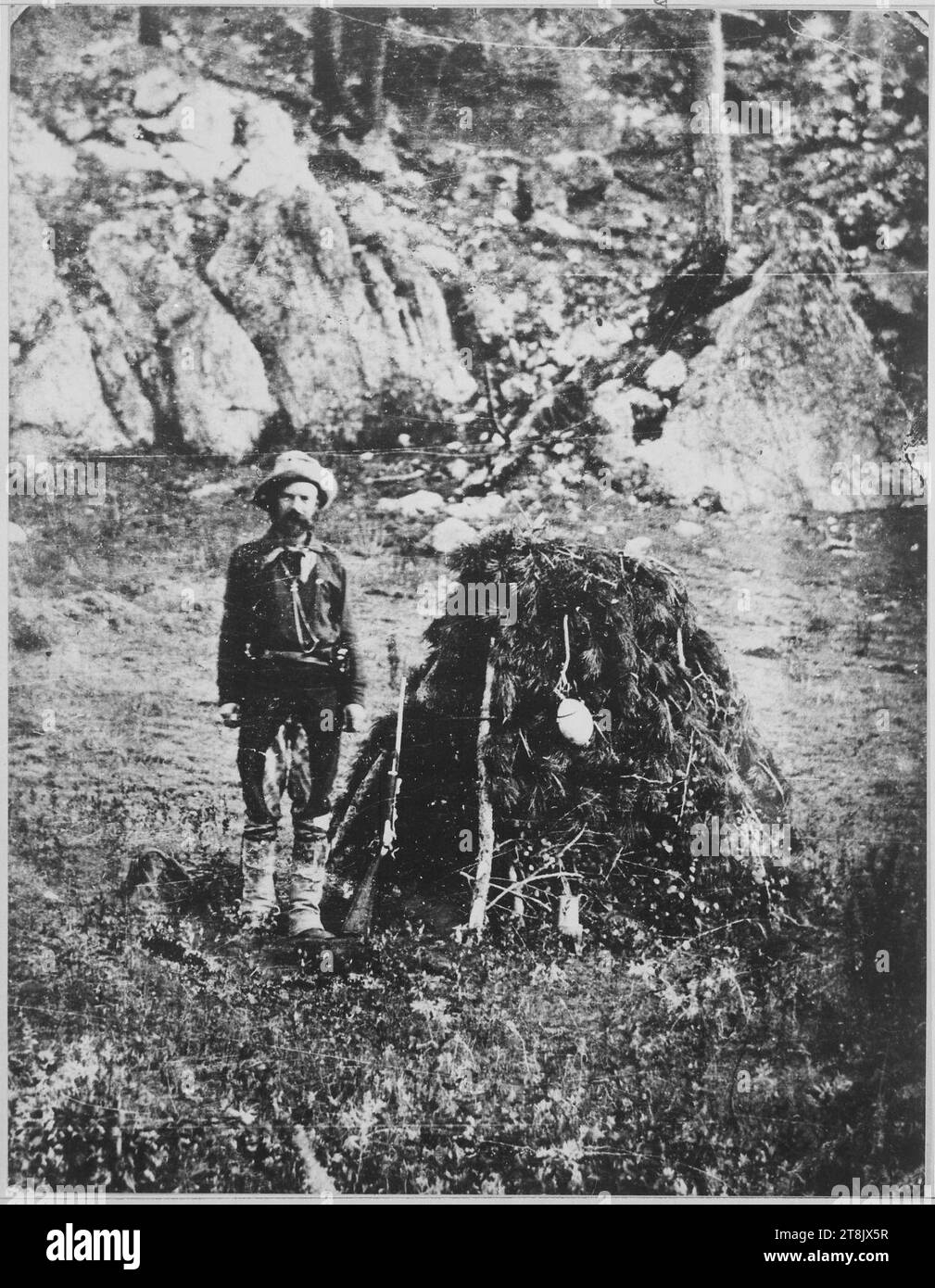 Valentine T. McGillycuddy, Chirurg und Topograf auf dem hungermarsch mit General Crooks Expedition in die Black Hills, D - Stockfoto