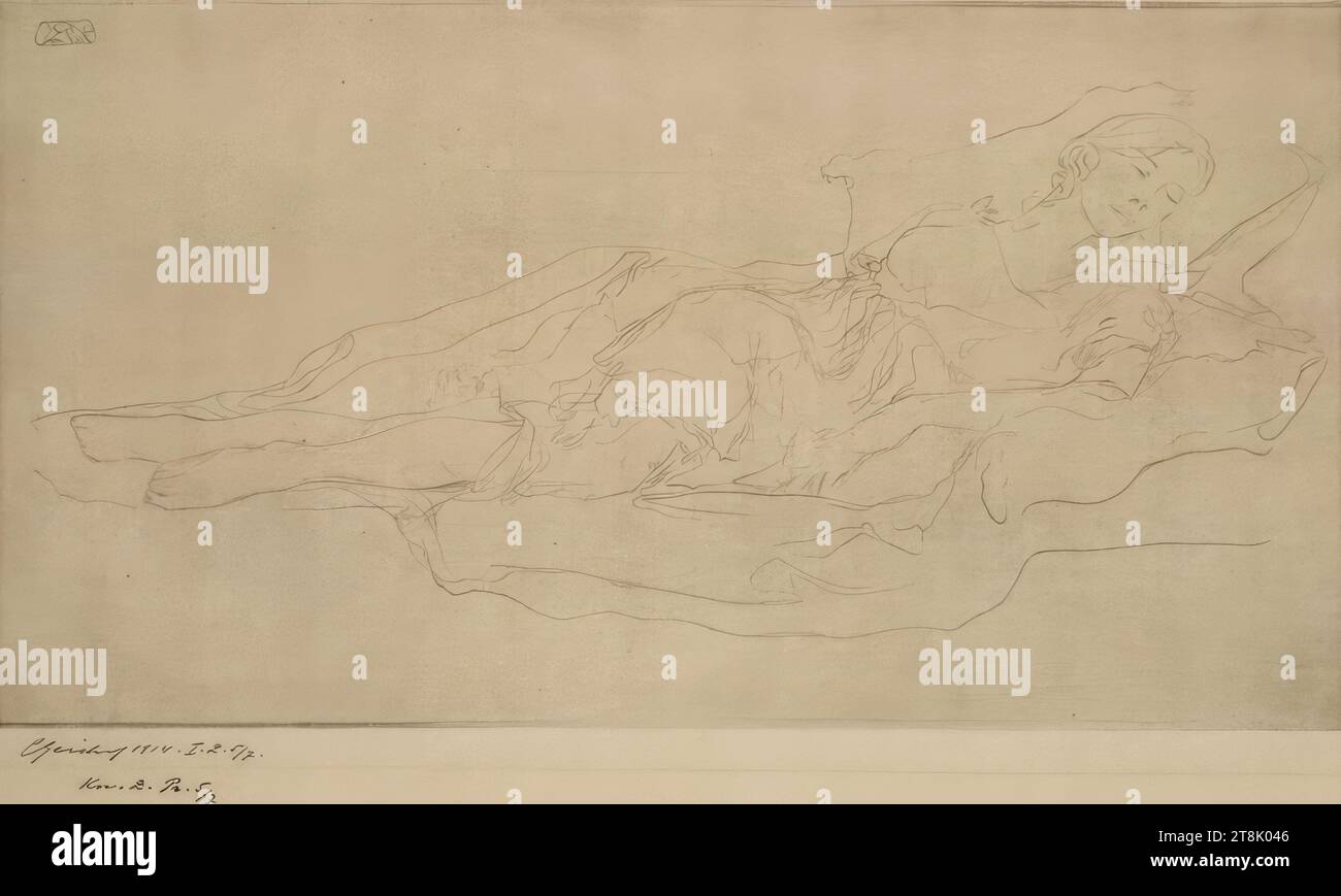 Nina Ivanovna Belischewa, op. 91, Carl Anton Reichel, Wels 1874 - 1944 Wien, 1914, Druck, Trockenspitze, Platte: 21,9 x 40,7 cm, l.l. 'CReichel 1914. I. Z. 5/7. / KN.z. Pr. 5/7, Österreich Stockfoto