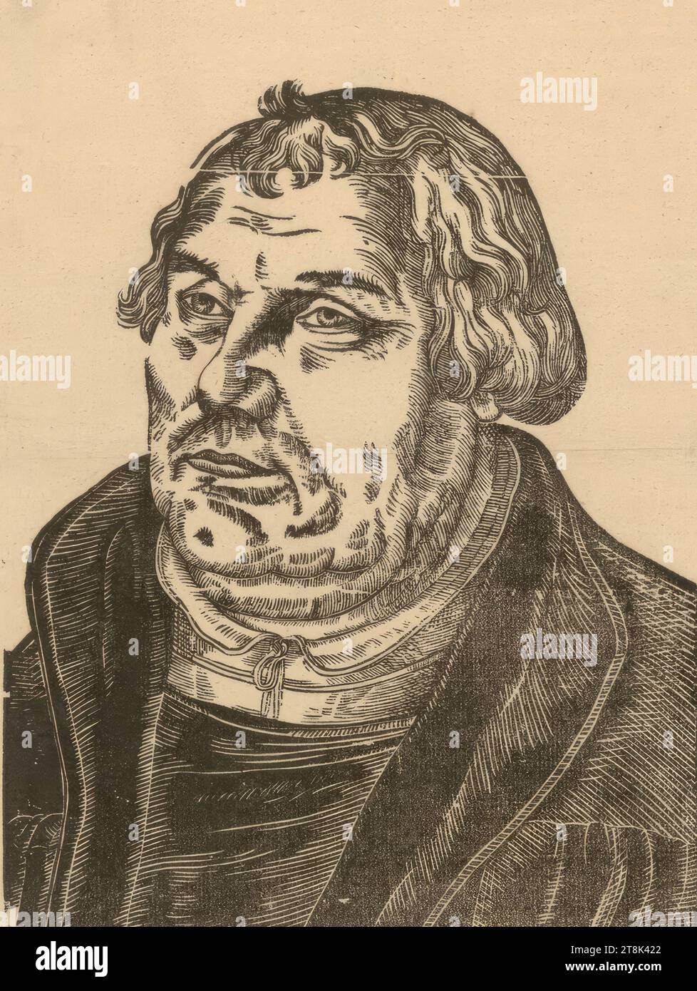 Dr. Martin Luther, nach 1551, Druck, Holzschnitt, Blatt: 28,5 x 21,3 cm Stockfoto