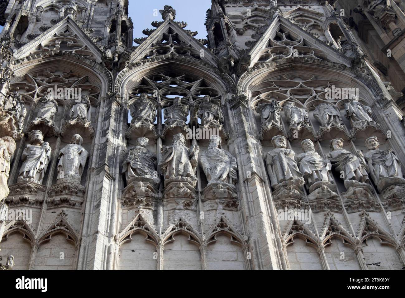 Die Fassade der Cathédrale Notre-Dame de Rouen in der Normandie Frankreich Stockfoto