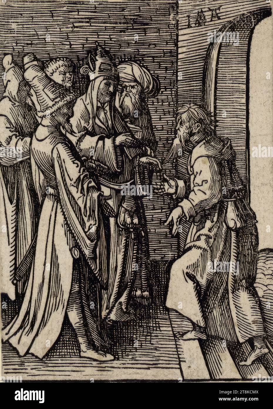 Verrat an Judas, die kleine Passion, Jacob Cornelisz van Oostsanen, Oostsanen 1470 - 1533 Amsterdam, 1520-1521, Druck, Holzschnitt, Blatt: 11,1 x 7,9 cm Stockfoto
