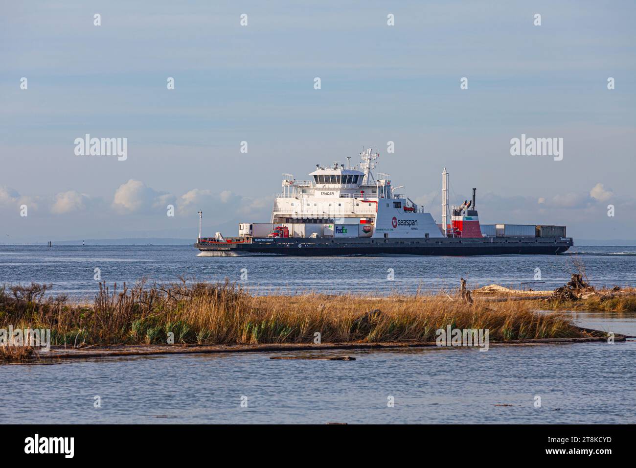Truck-Fähre in Steveston British Columbia Kanada in den Fraser River Stockfoto