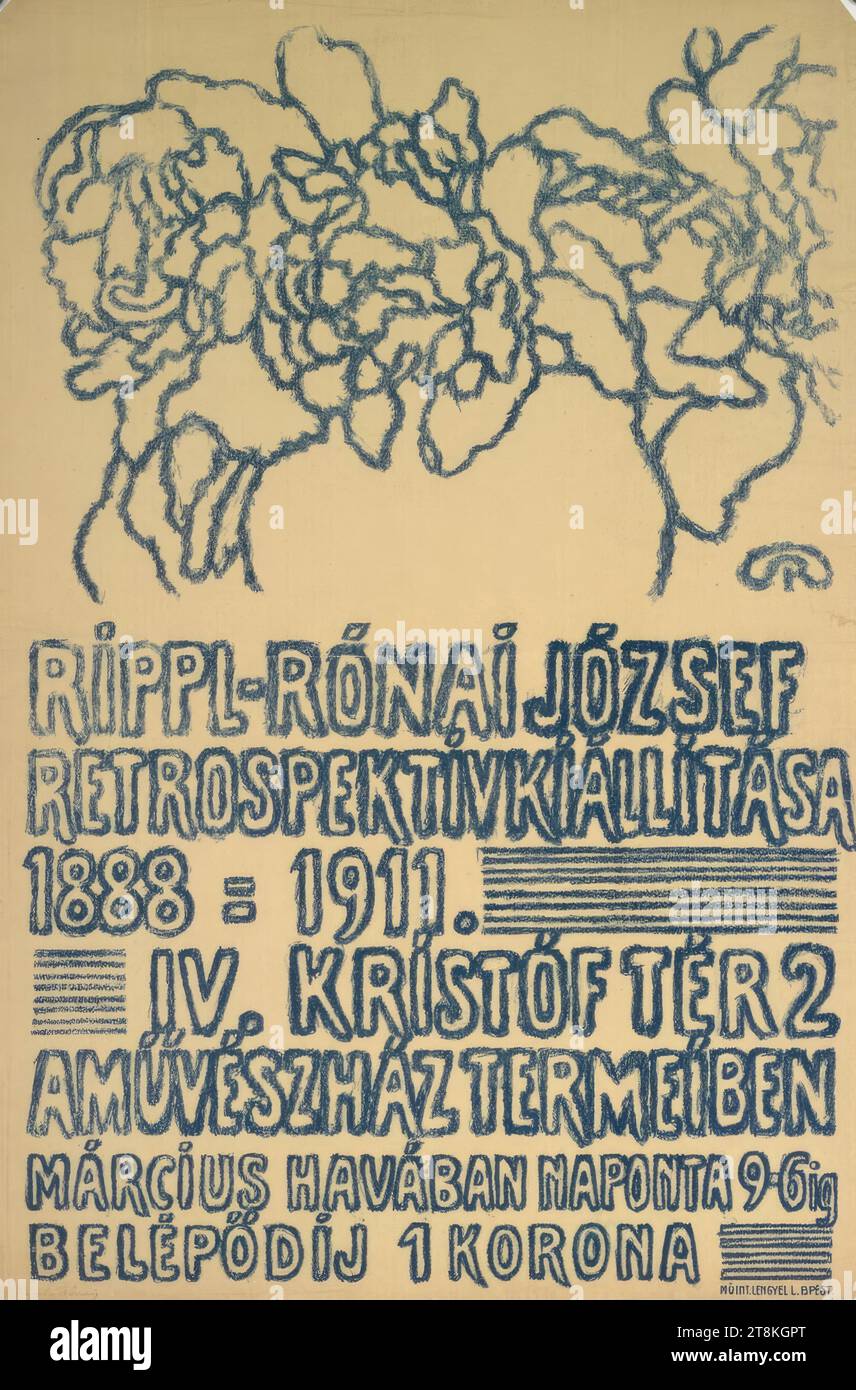 RIPPL-Rónai József RETROSPEKTIVKIÁLLITÁSA 1888 - 1911, József Rippl-Rónai, Ungarn, 1861 - 1927, 1911, Druck, Farblithografie, Blatt: 950 mm x 630 mm Stockfoto