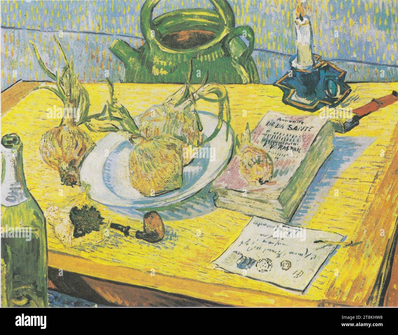Van Gogh - Stillleben mit Zeichenbrett, Pfeife, Zwiebeln und Siegellack. Stockfoto